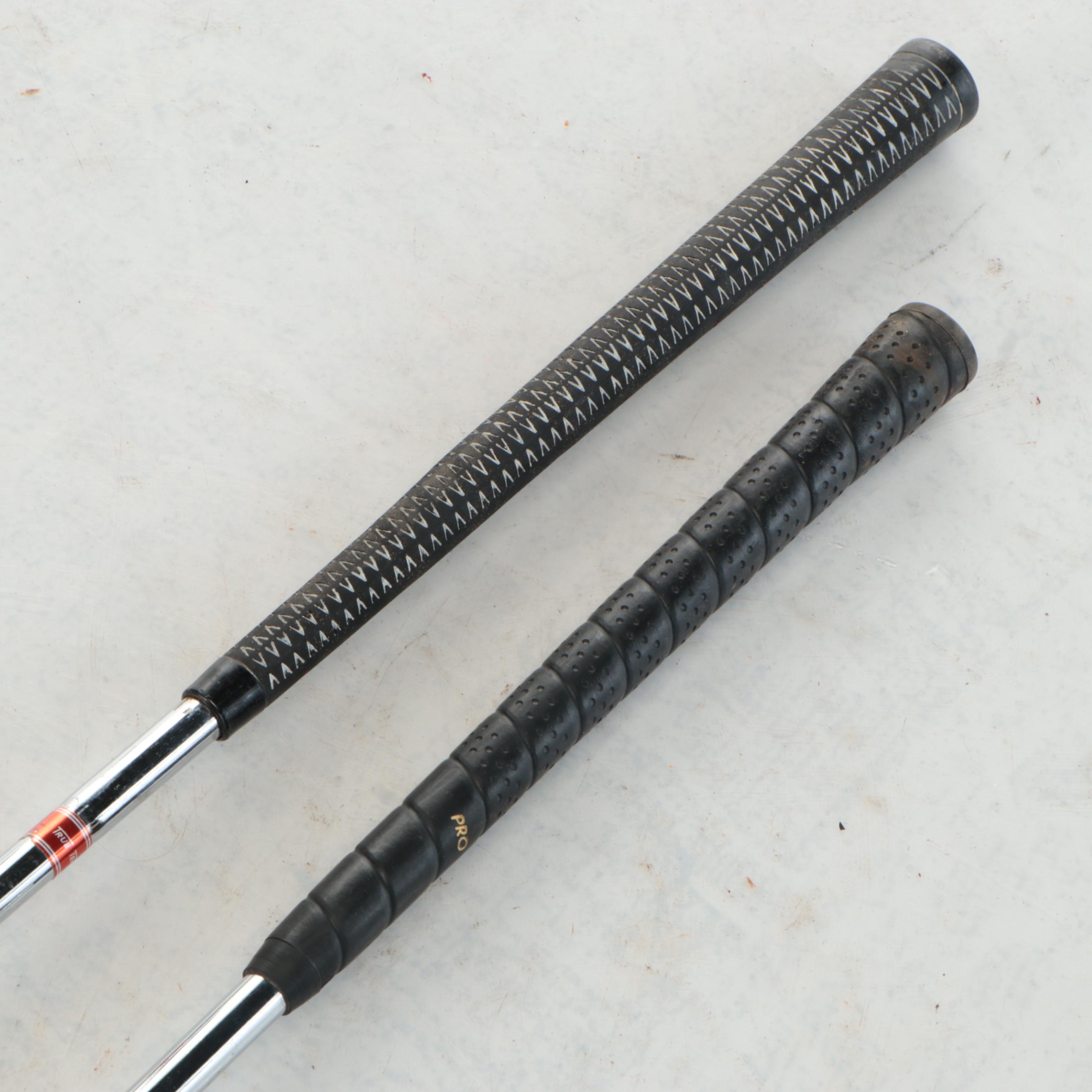 Leather & Canvas Golf Bag, Paul Harney & Wilson Hickory Irons, Persimmon Woods