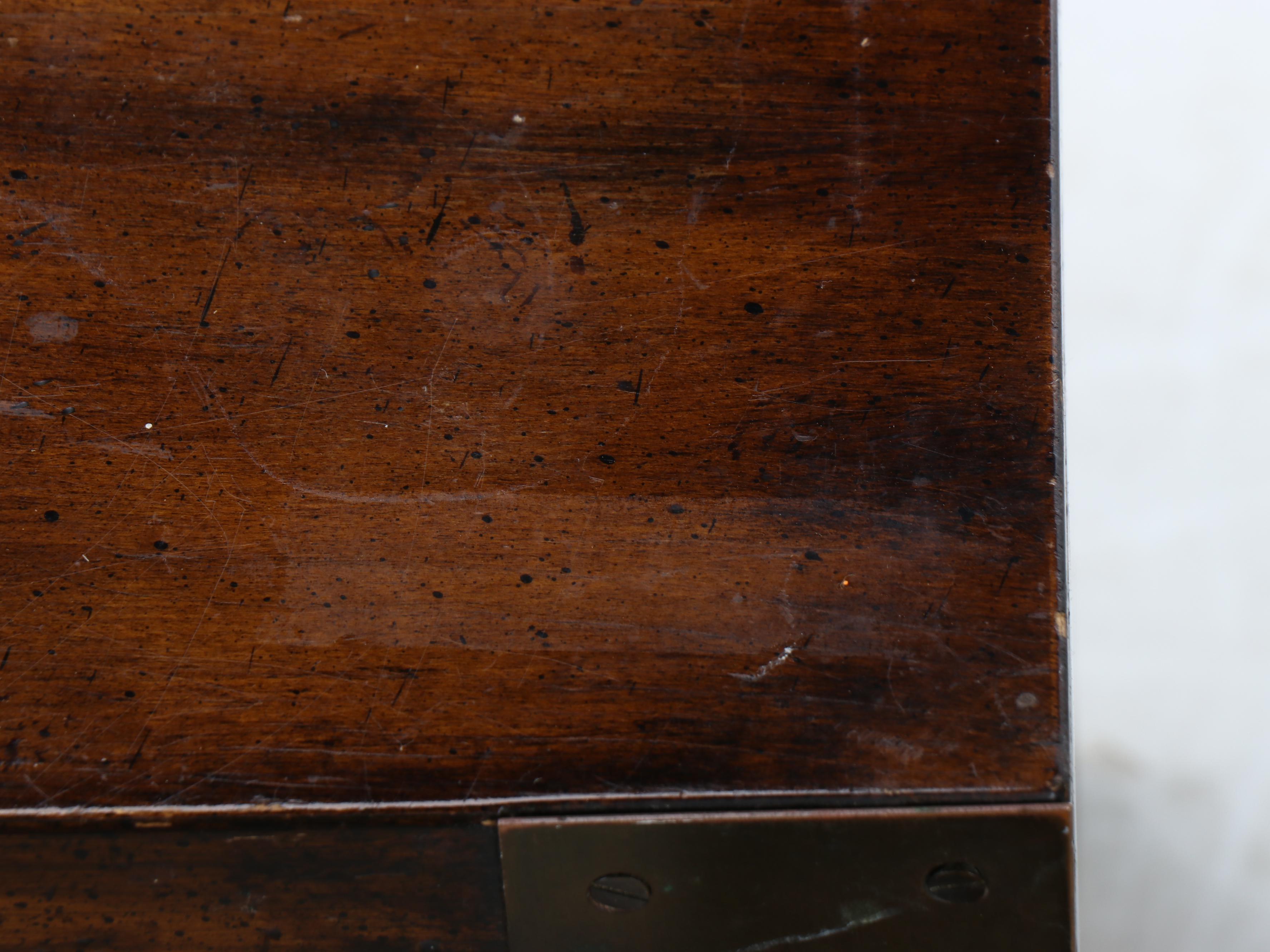 Campaign Style Walnut Veneered Nightstand with Faux Cane Doors, Late 20th C.