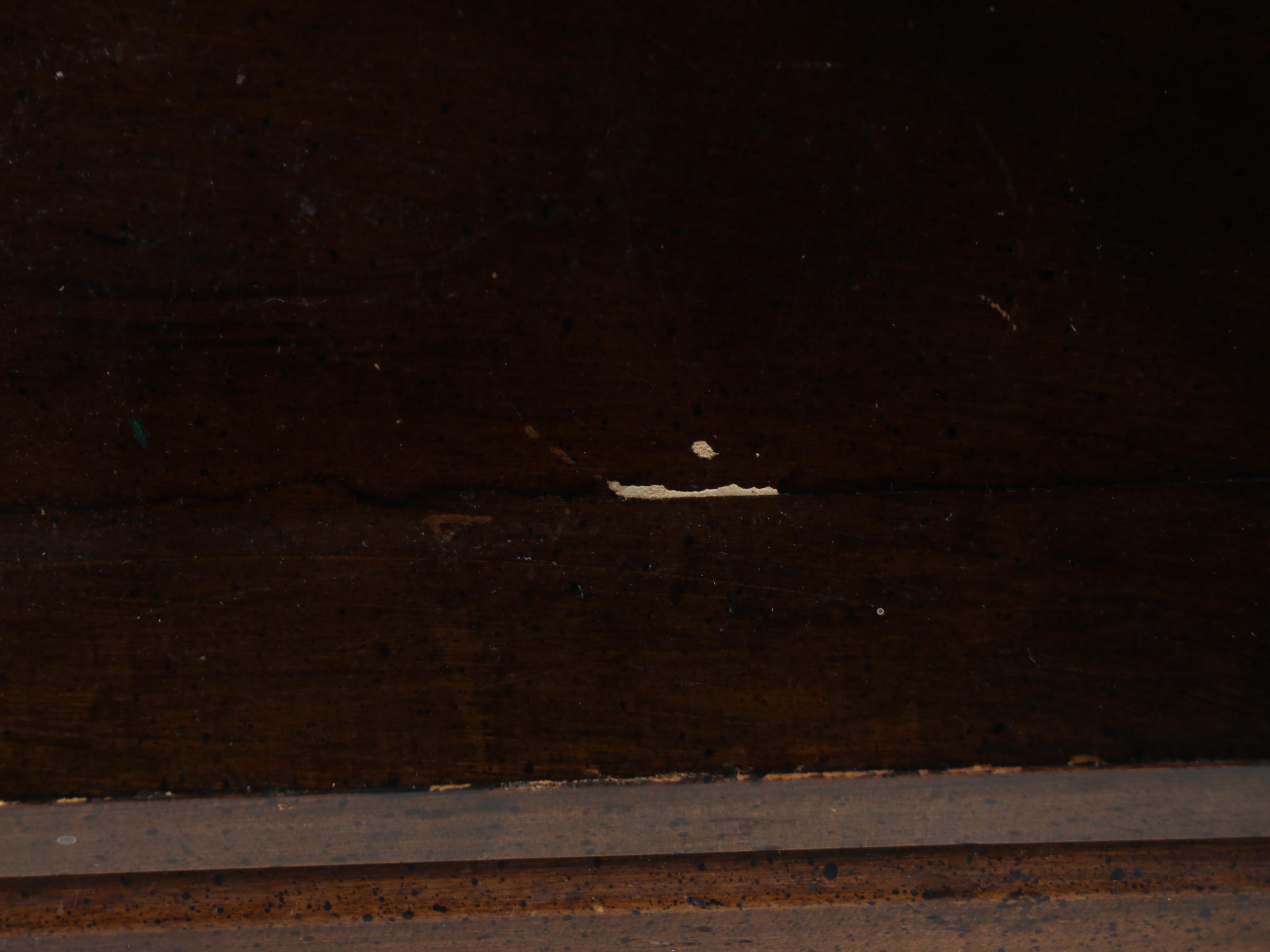 Campaign Style Walnut Veneered Nightstand with Faux Cane Doors, Late 20th C.