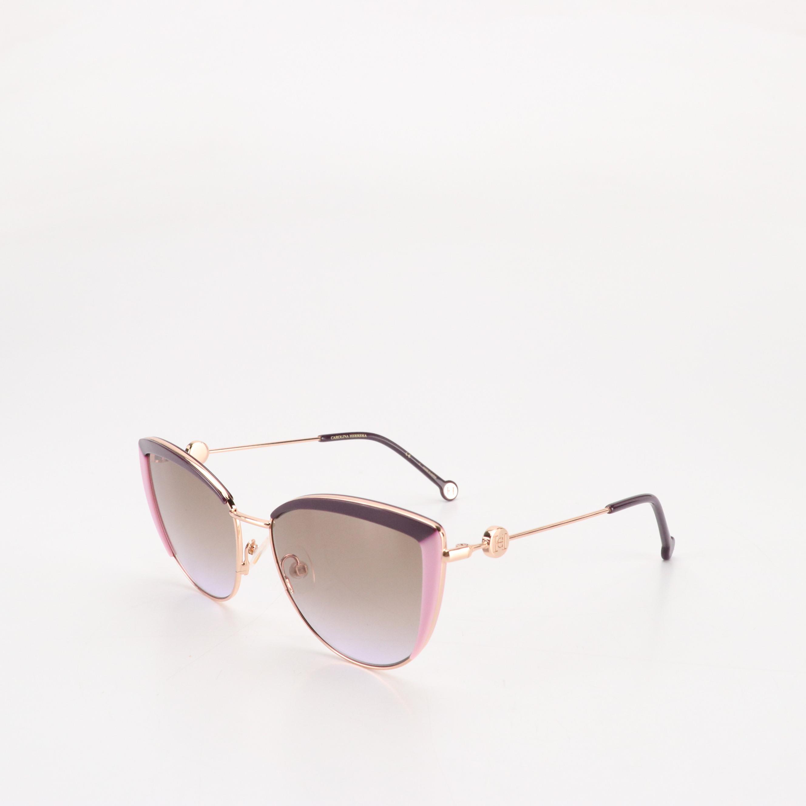 Carolina Herrera HER0112/S Violet and Metal Cat Eye Framed Sunglasses with Case