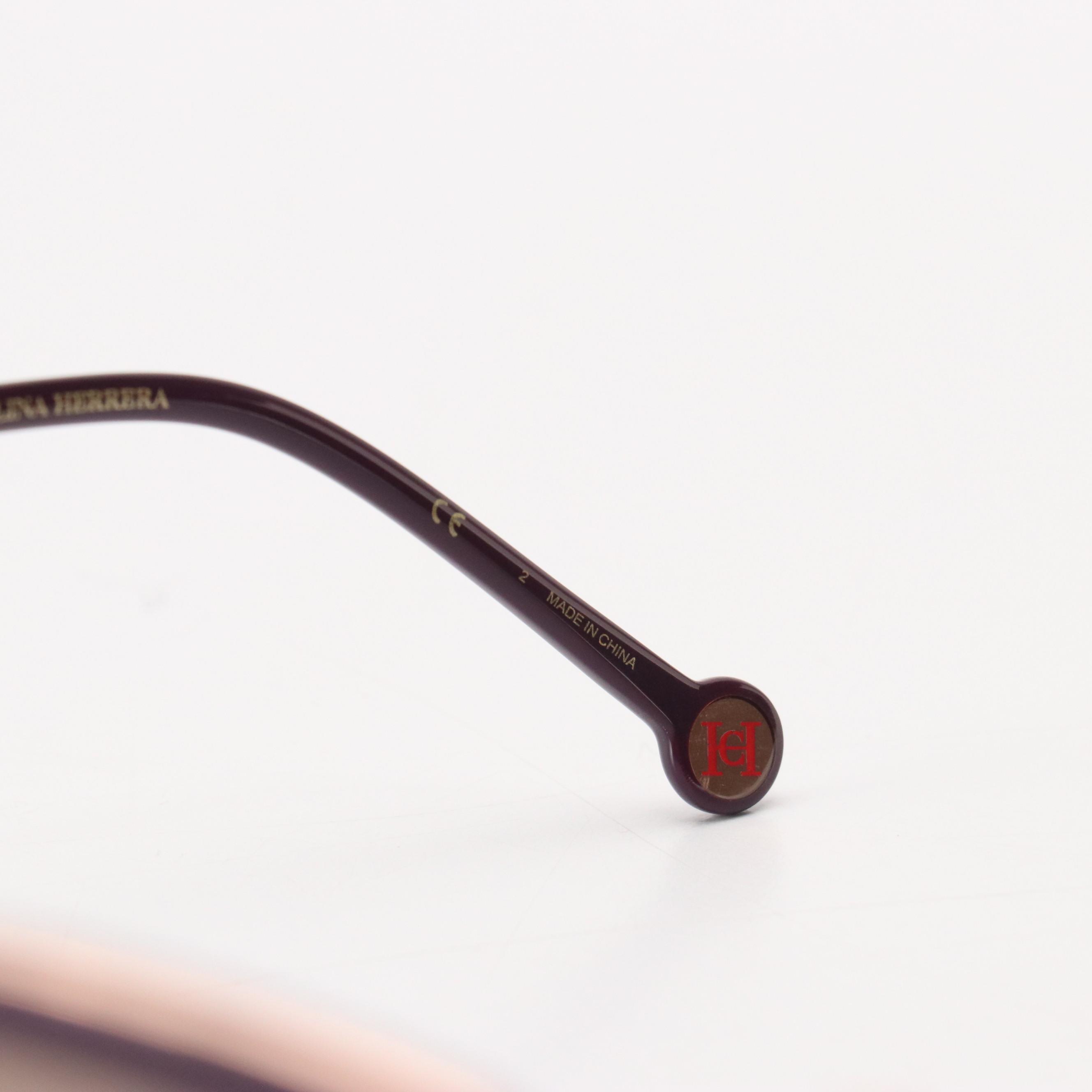 Carolina Herrera HER0112/S Violet and Metal Cat Eye Framed Sunglasses with Case