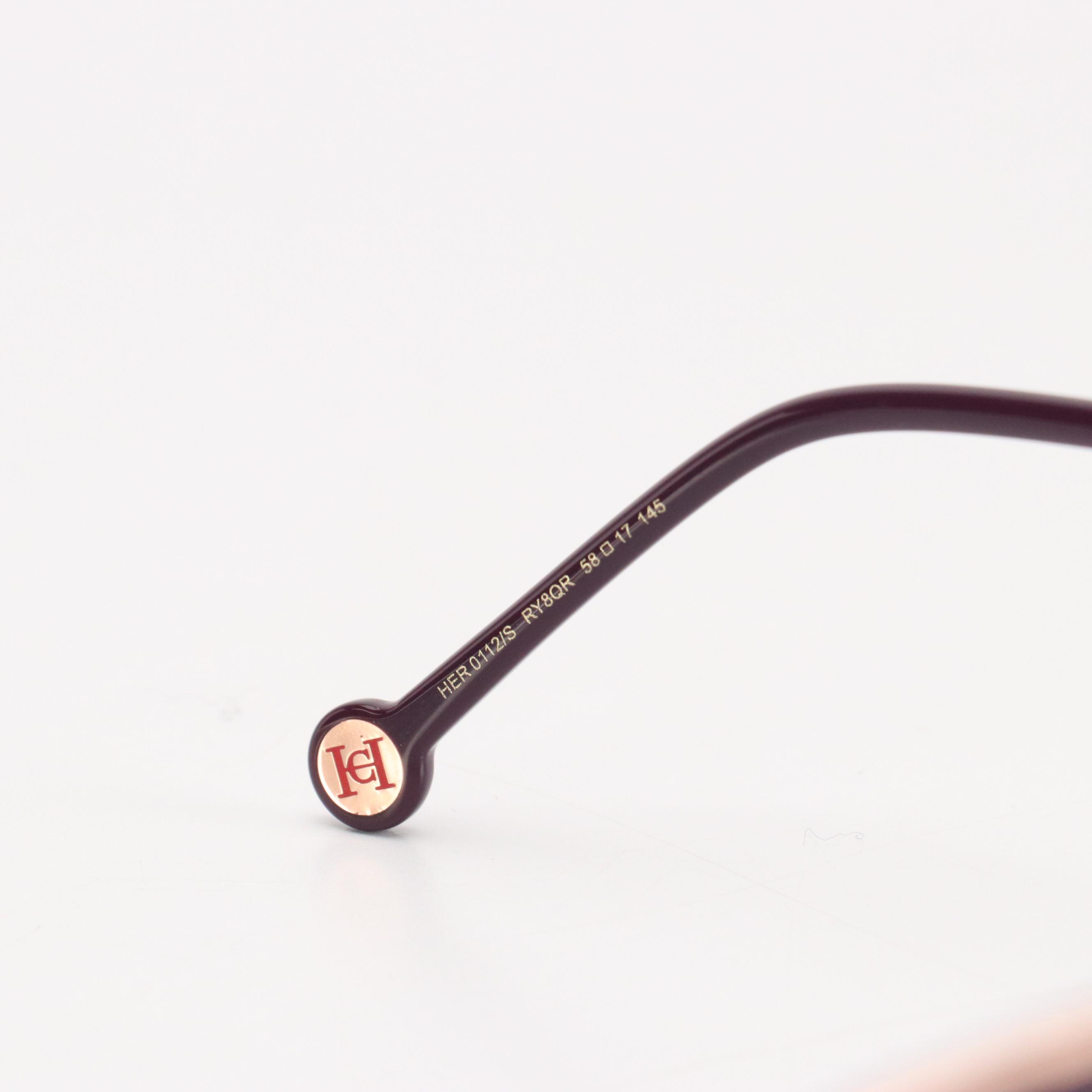 Carolina Herrera HER0112/S Violet and Metal Cat Eye Framed Sunglasses with Case