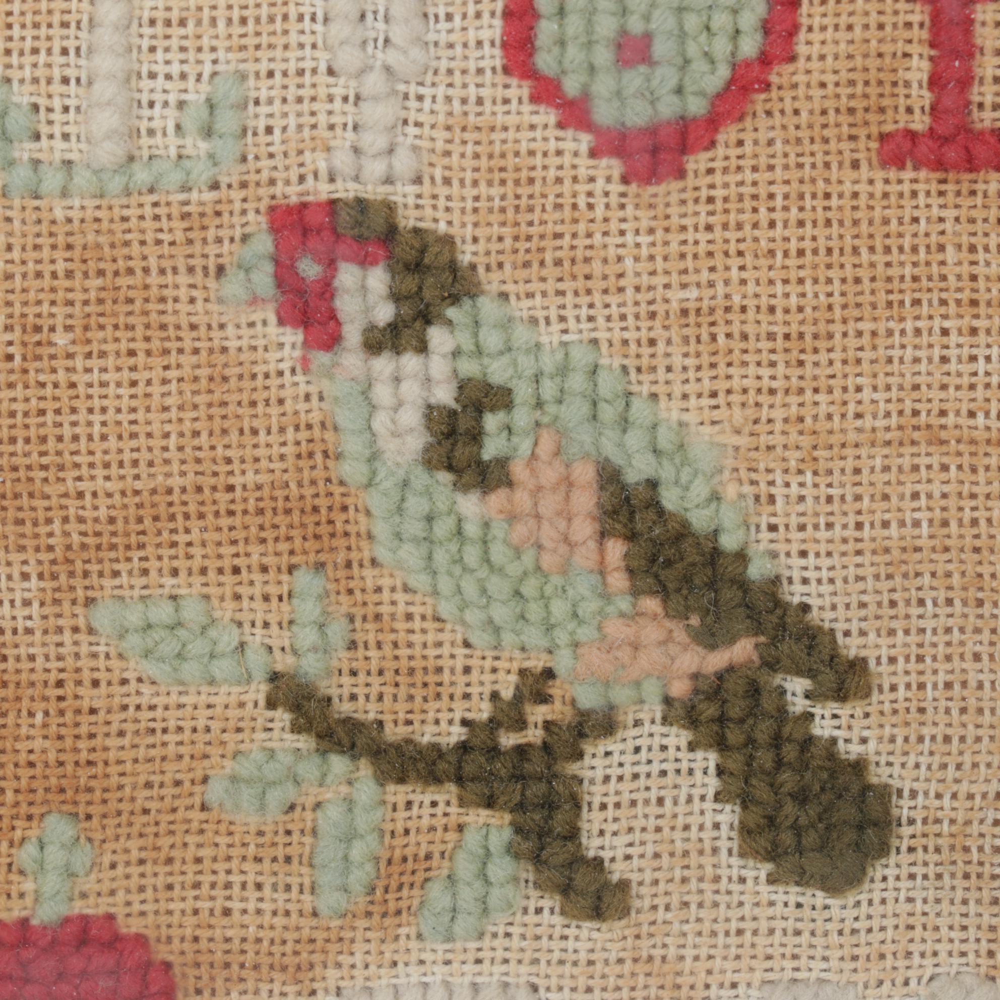 Framed Cross-Stitch Sampler, Vintage