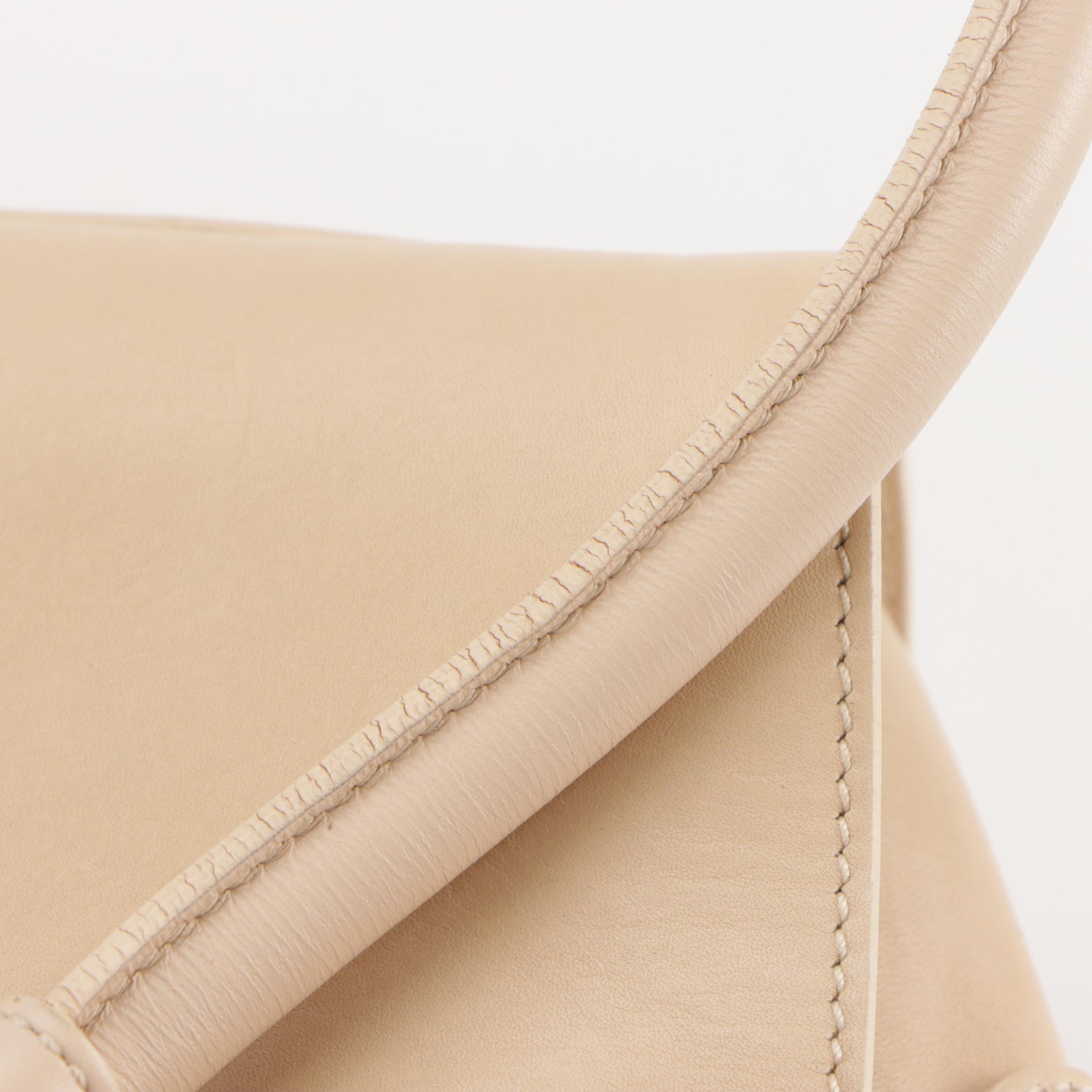 Salvatore Ferragamo Belted Gancini Flap Shoulder Bag in Alabaster Calf Leather