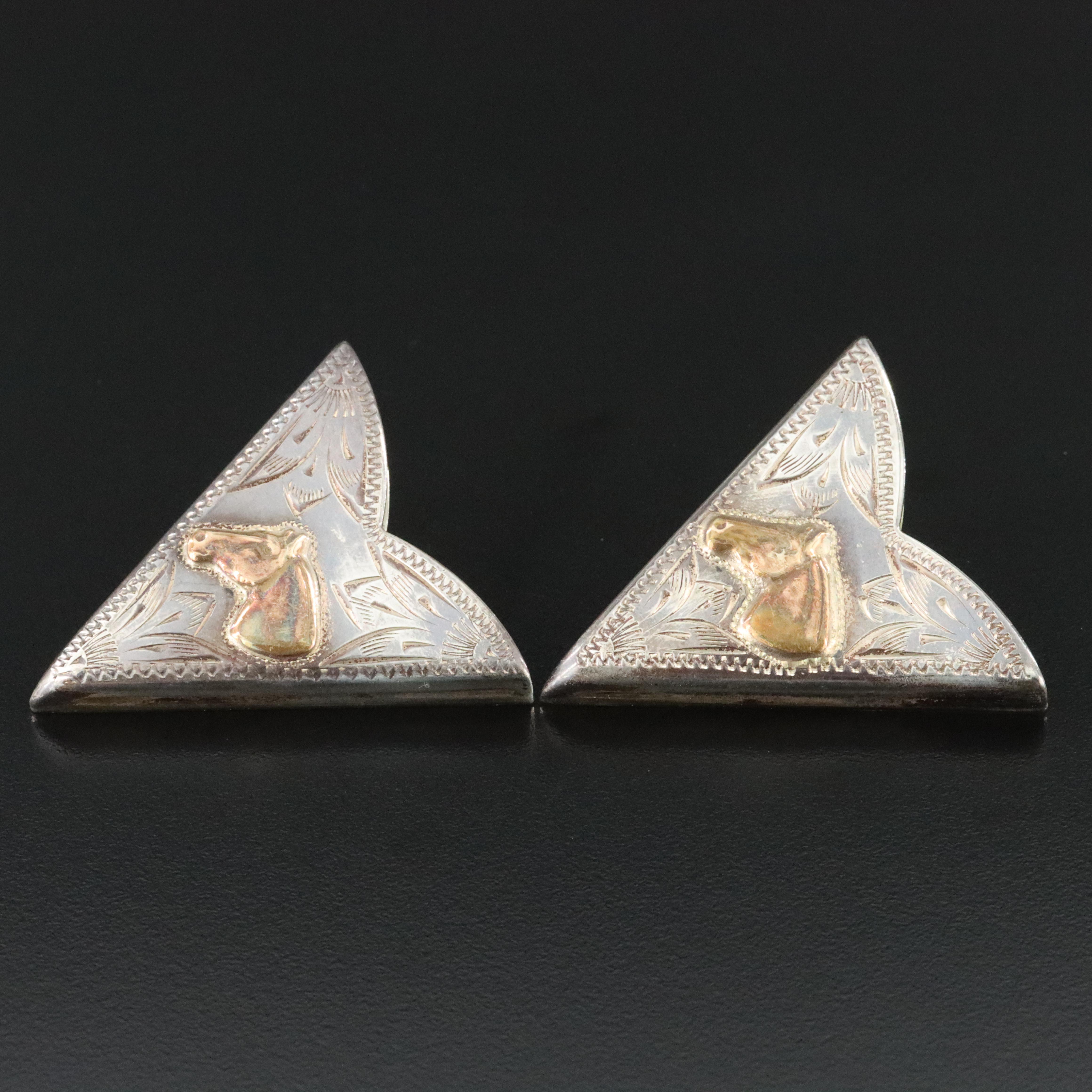 Western Ricardo Sterling and Brass Horse Collar Tips