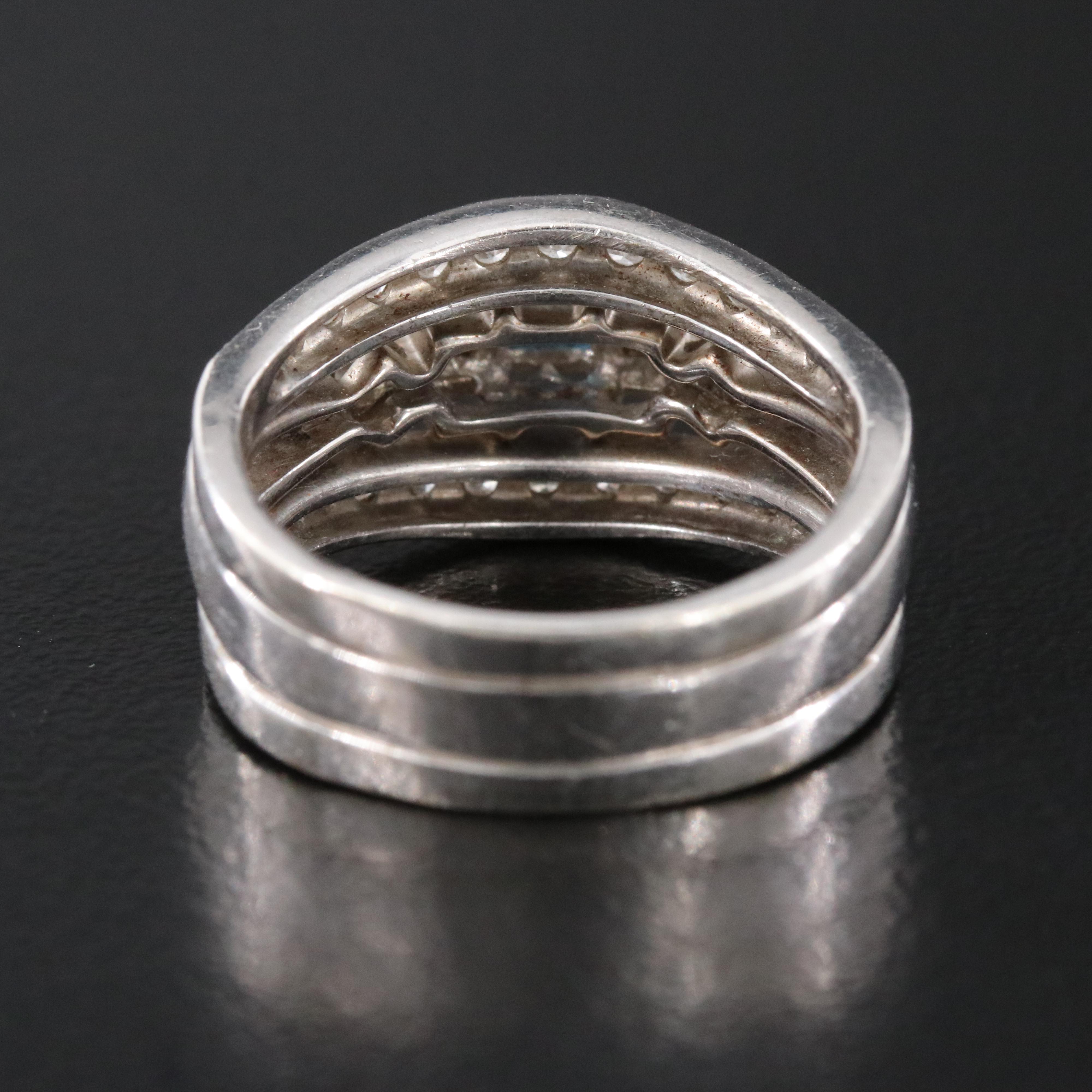 14K Sapphire and Diamond Soldered Ring Trio