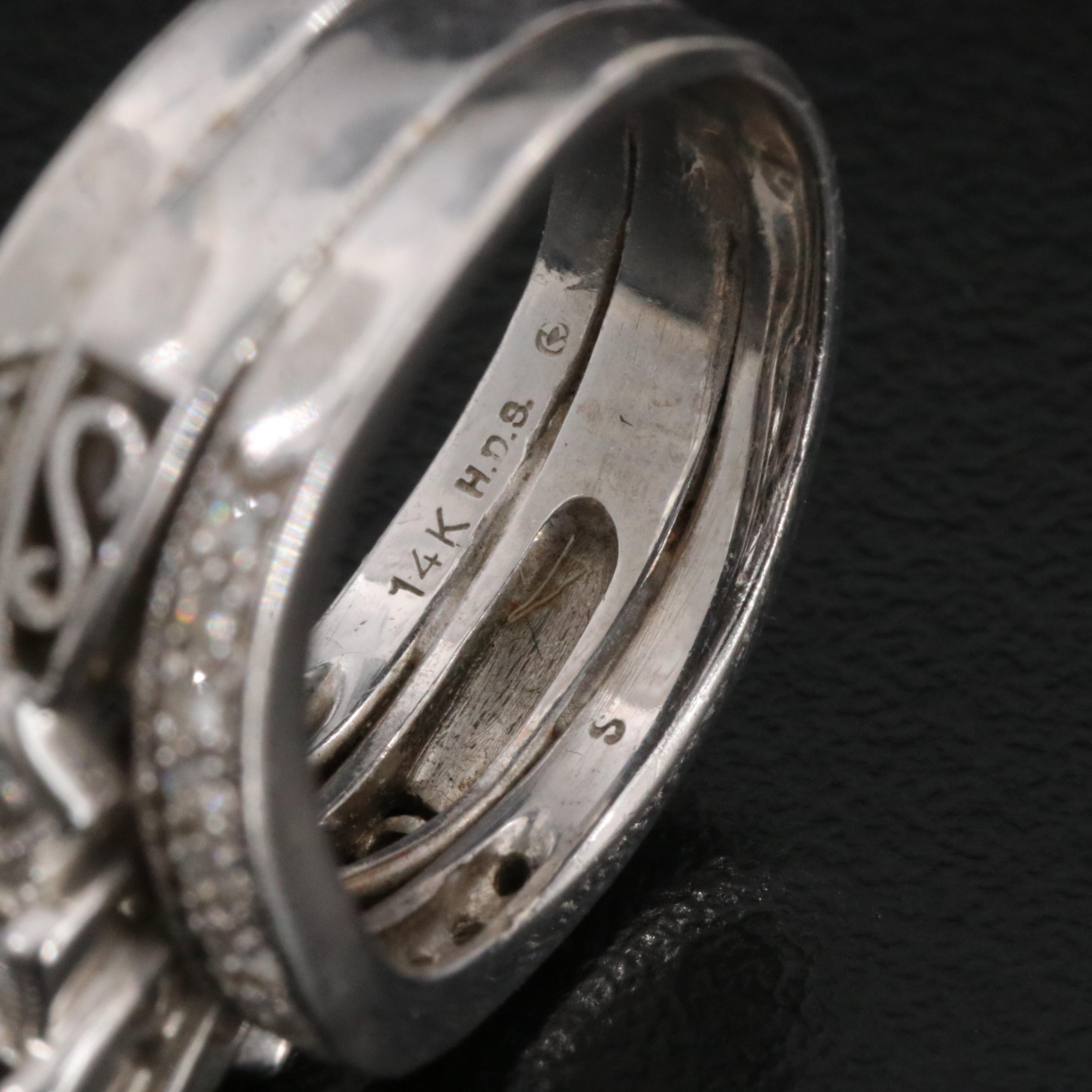 14K Sapphire and Diamond Soldered Ring Trio