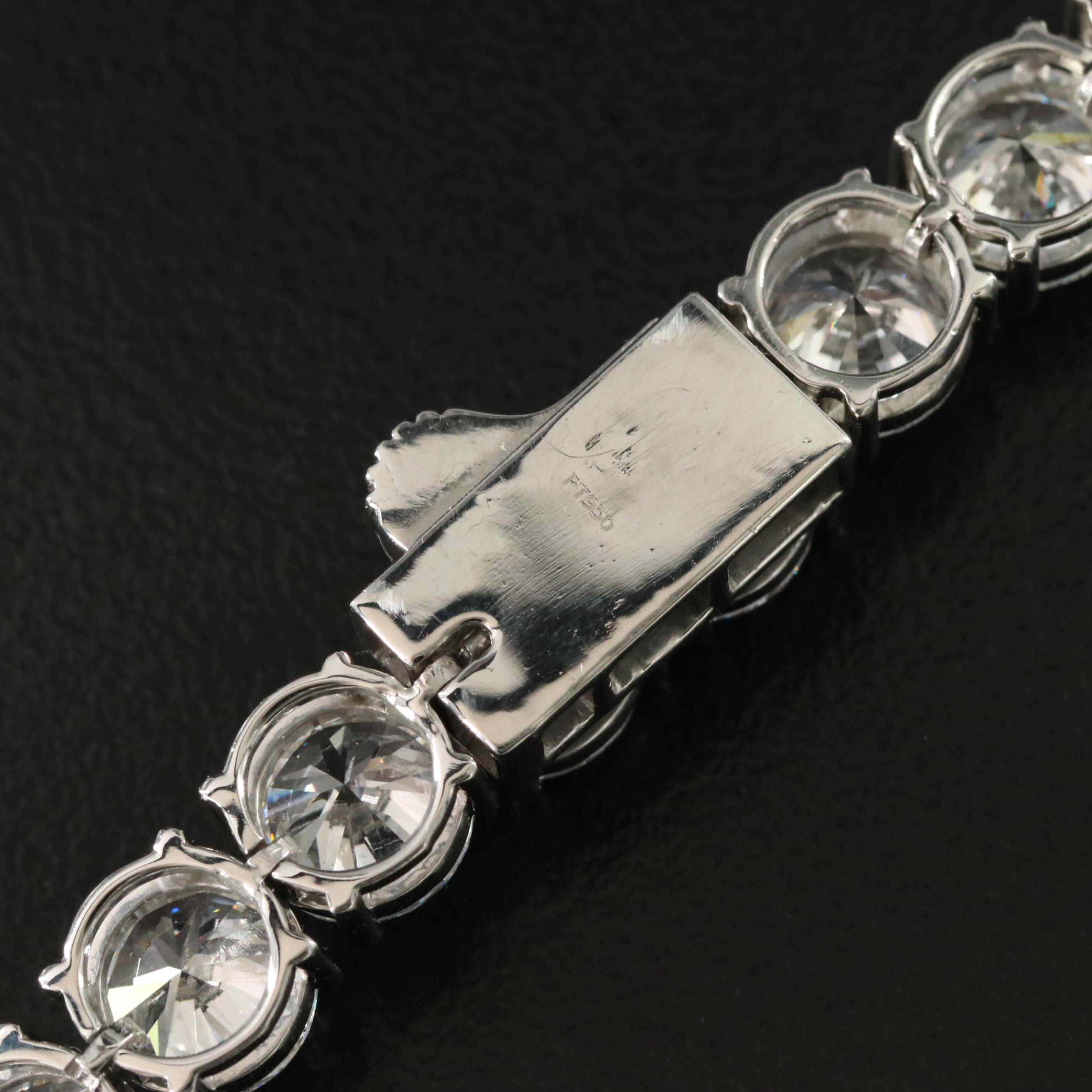 Platinum 92.71 CTW Lab Grown Diamond Riviera Necklace with IGI Report