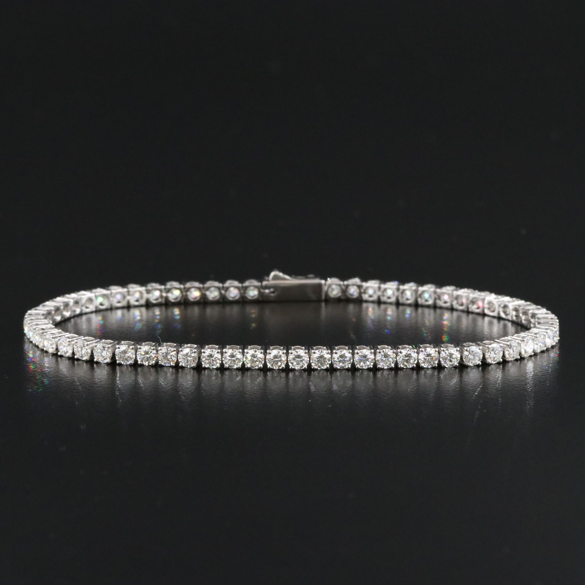 Platinum 5.65 CTW Diamond Line Bracelet