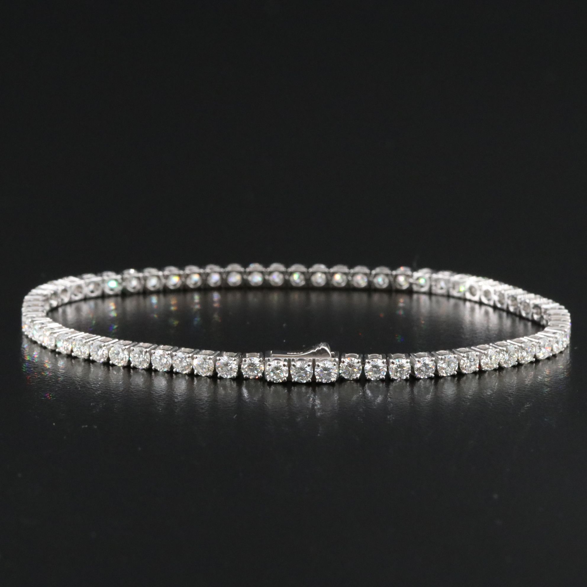Platinum 5.65 CTW Diamond Line Bracelet