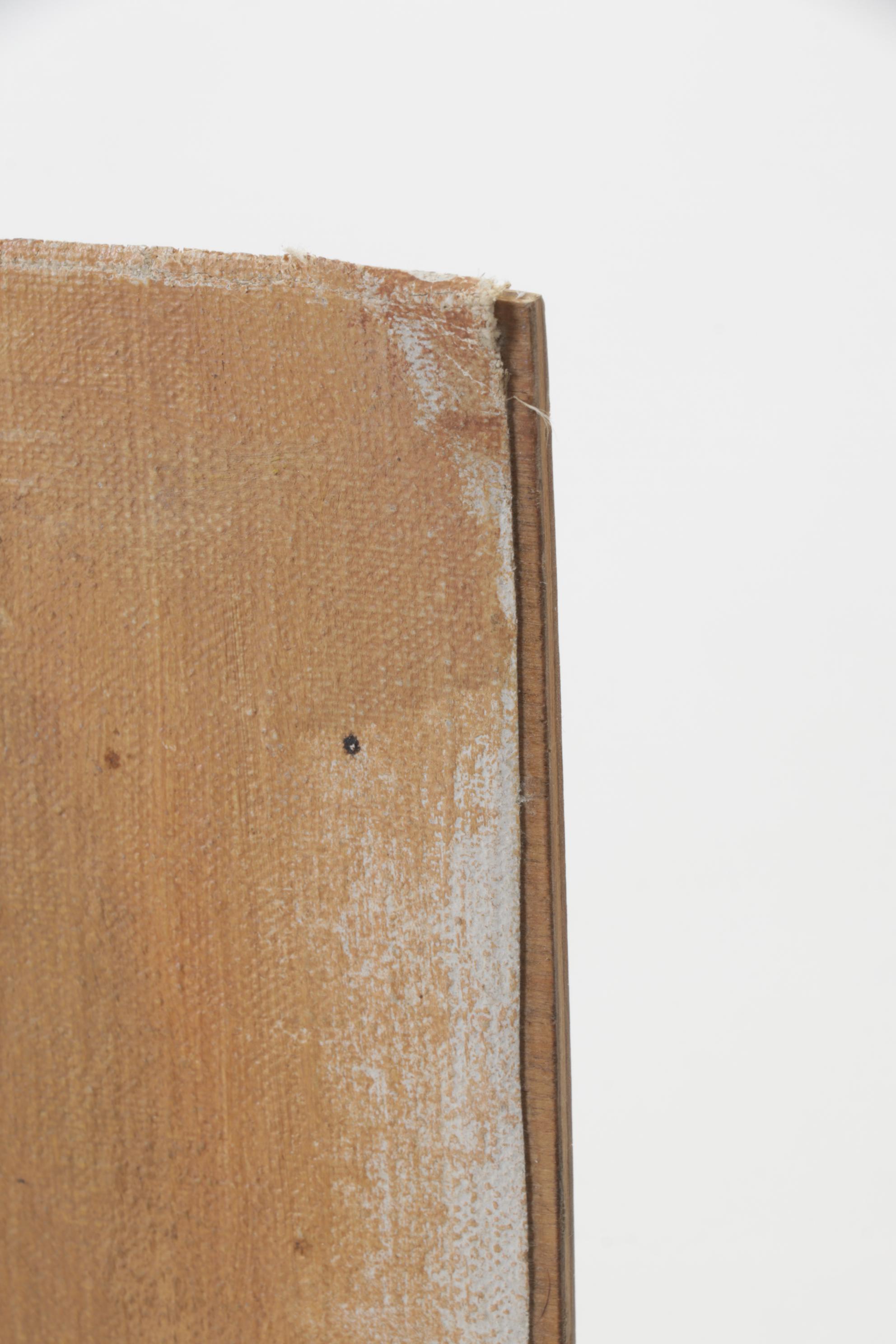 Oil Painting of Woman on Canvas Attached to Wooden Panel, Unsigned, circa 1930