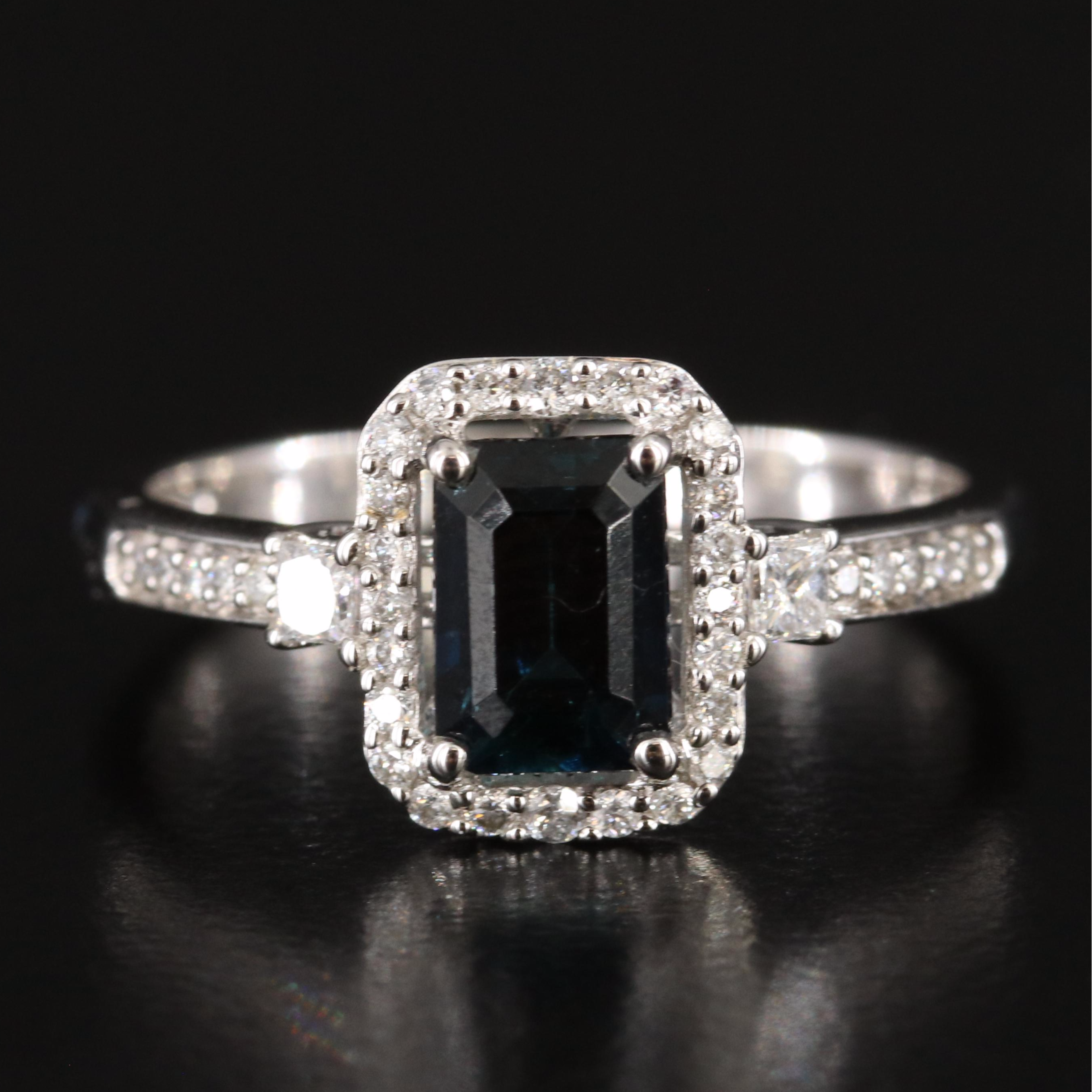 14K Indicolite and Diamond Ring