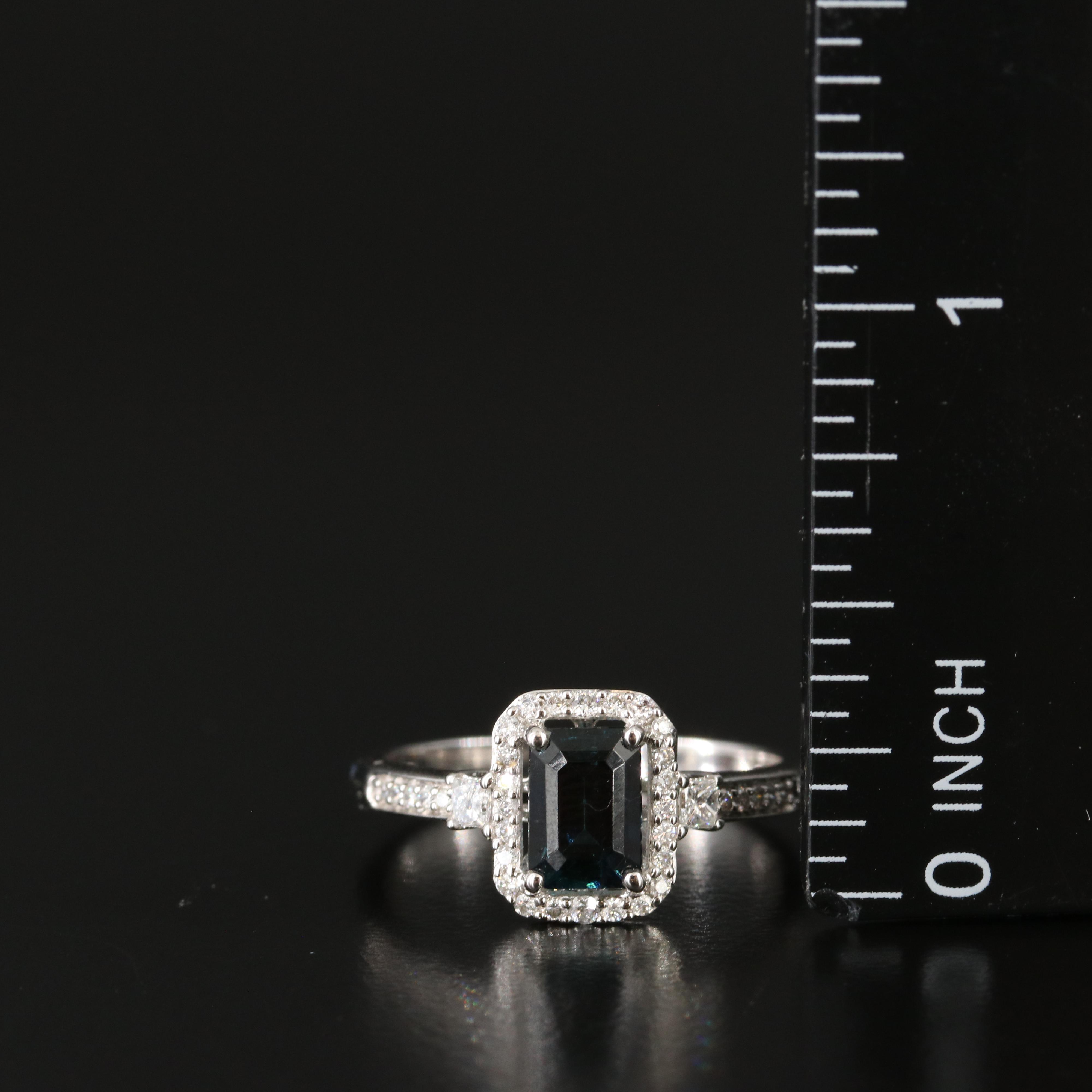 14K Indicolite and Diamond Ring