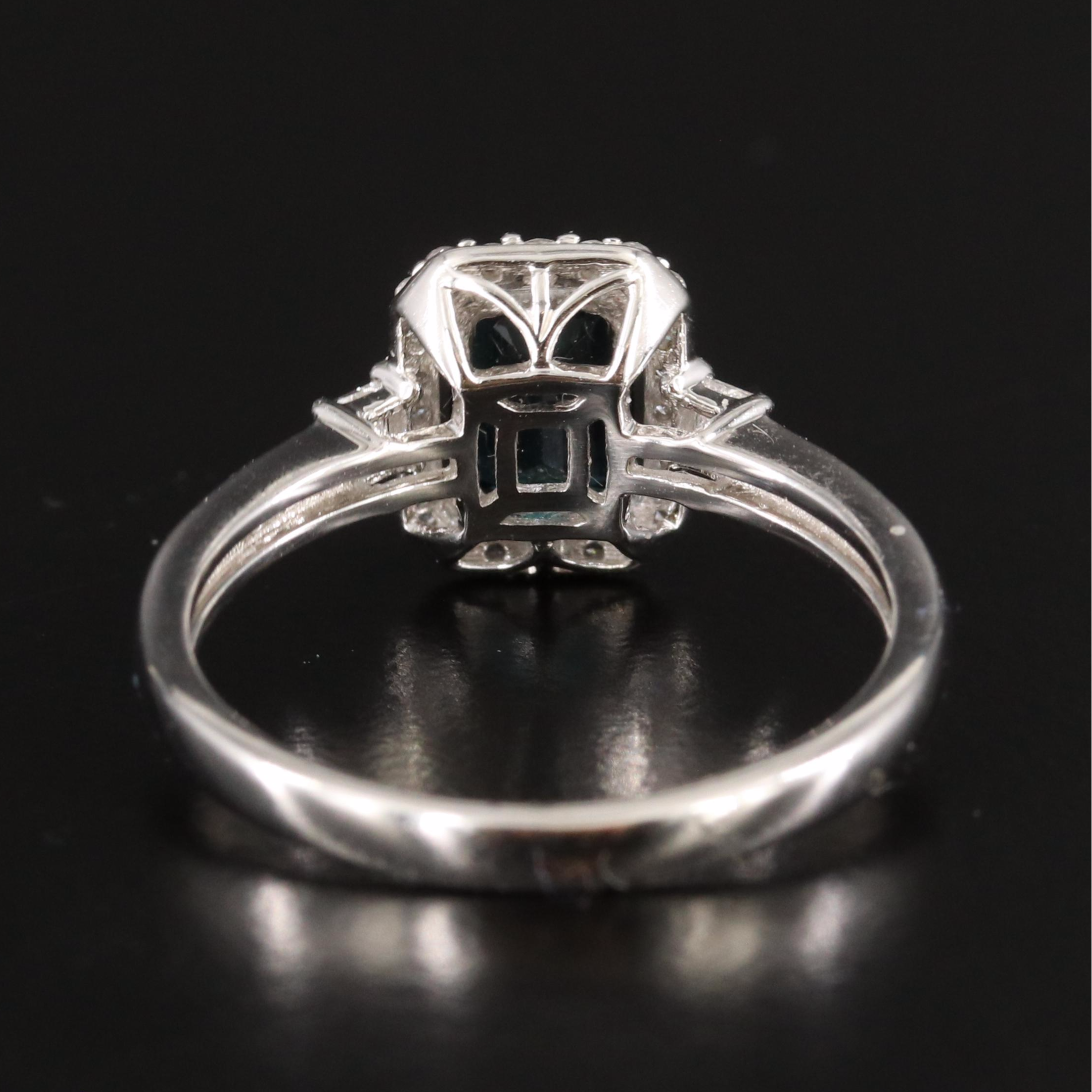 14K Indicolite and Diamond Ring