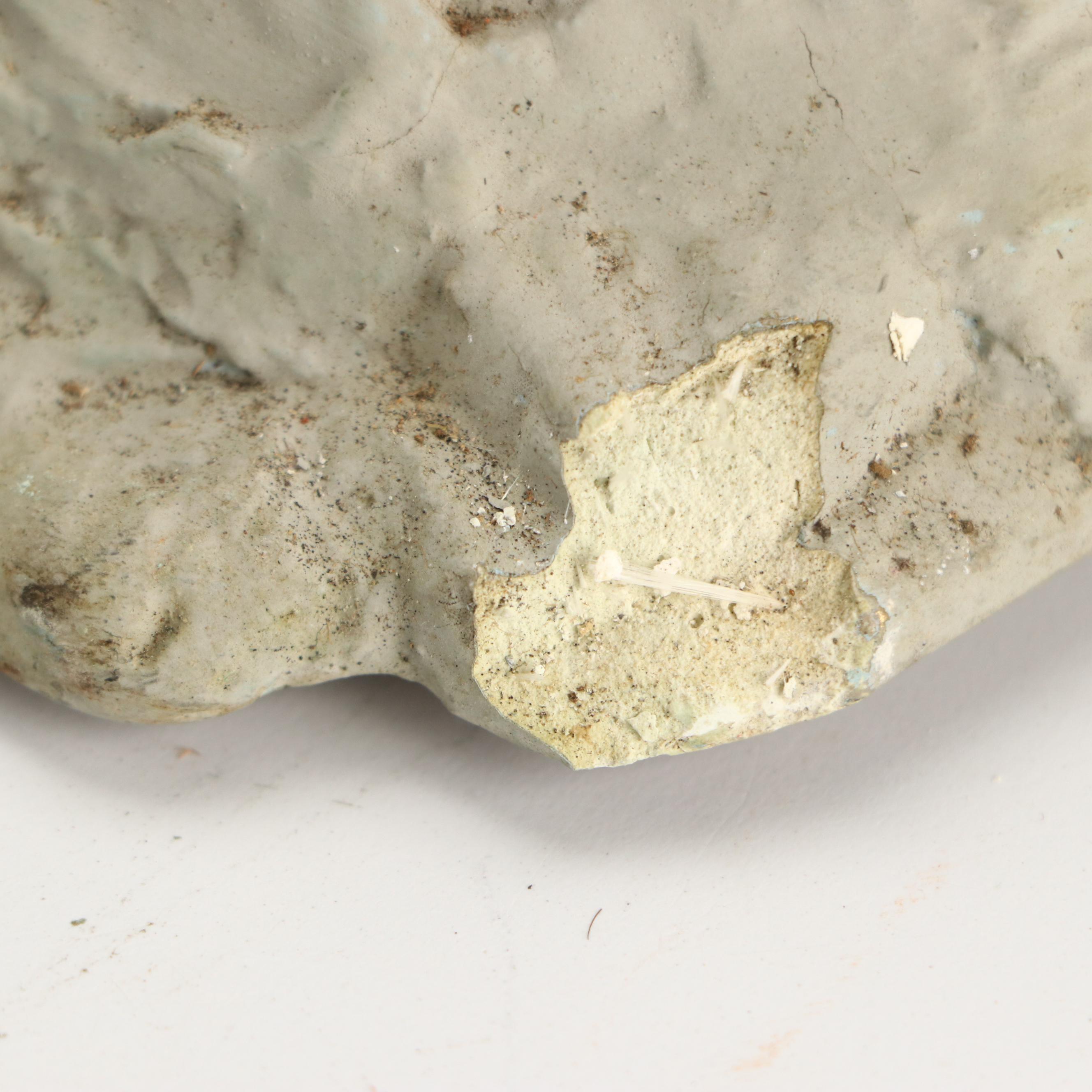 Pair of Baroque Style Paint-Decorated Concrete Cherub Wall Pockets