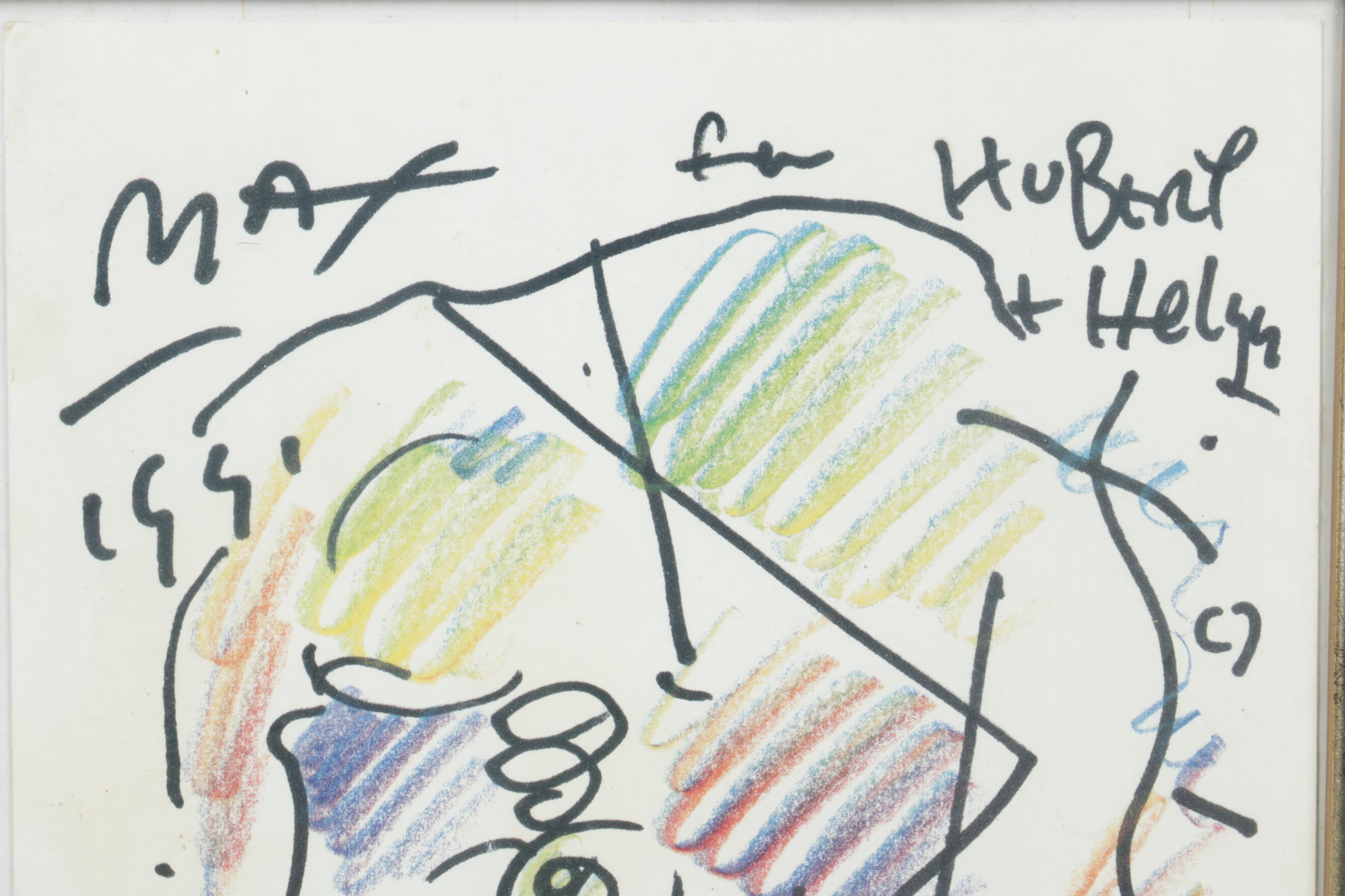 Abstract Lithograph Portrait "Spagio's" After Peter Max