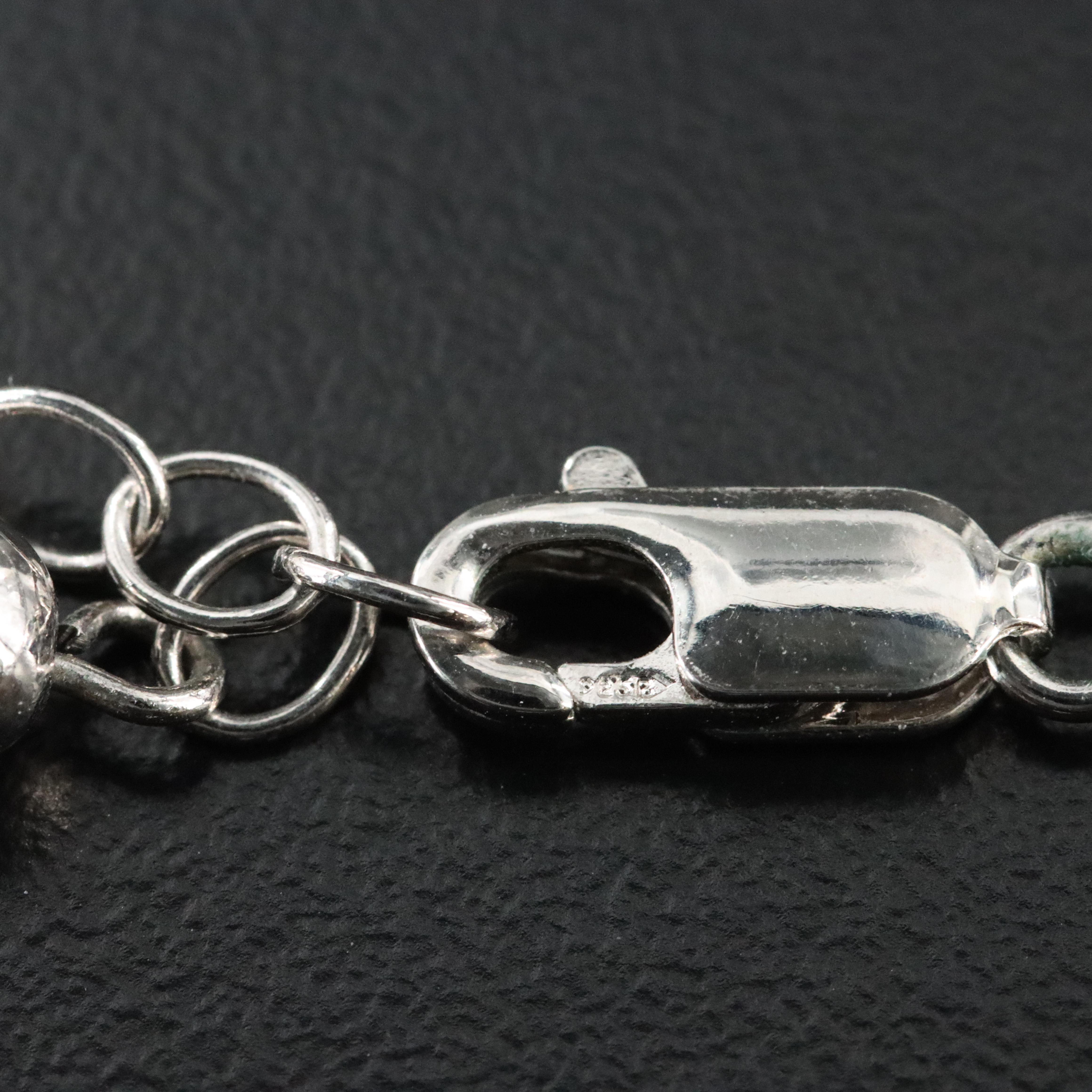 Sterling Sky Blue and White Topaz Charm Necklace