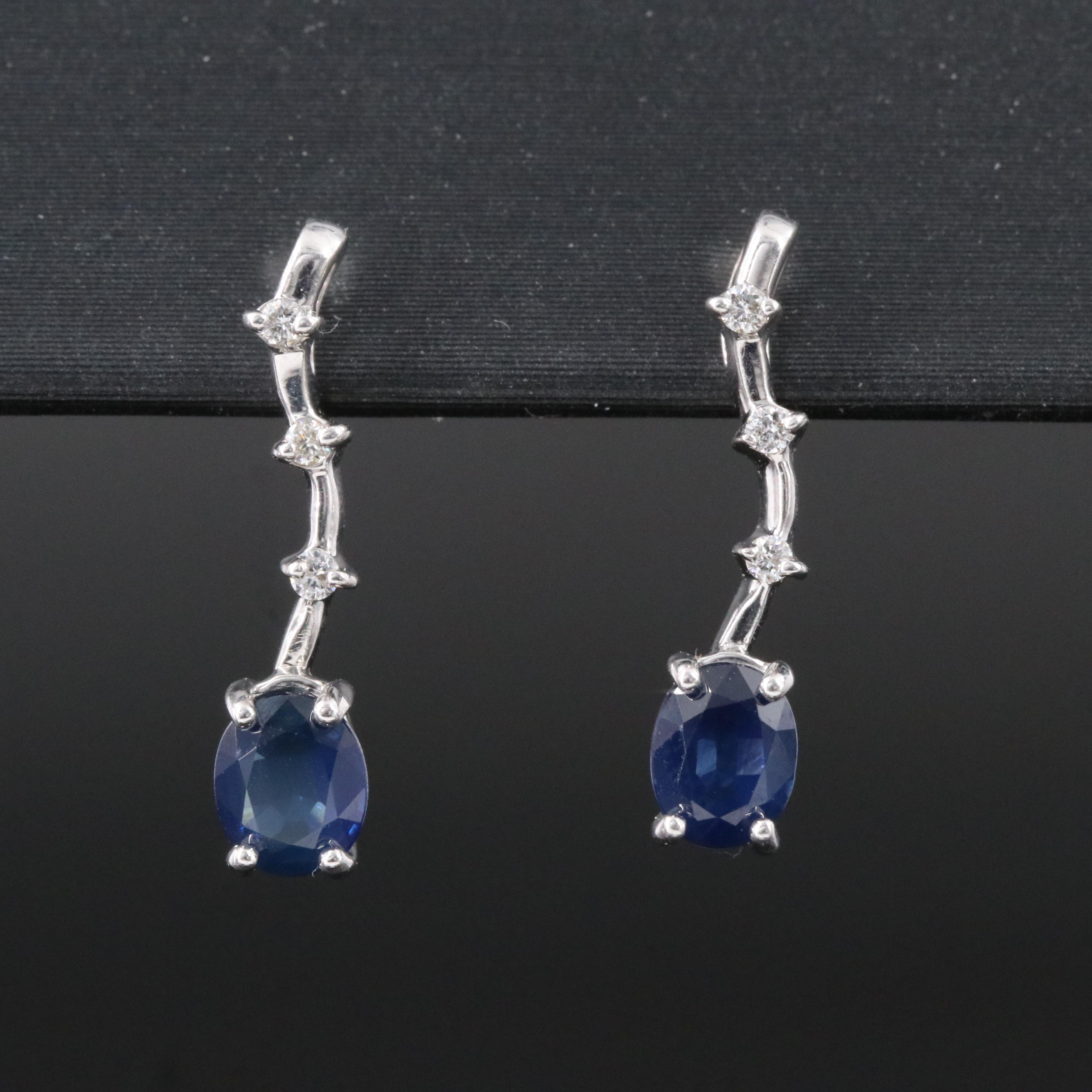 14K Sapphire and Diamond Earrings