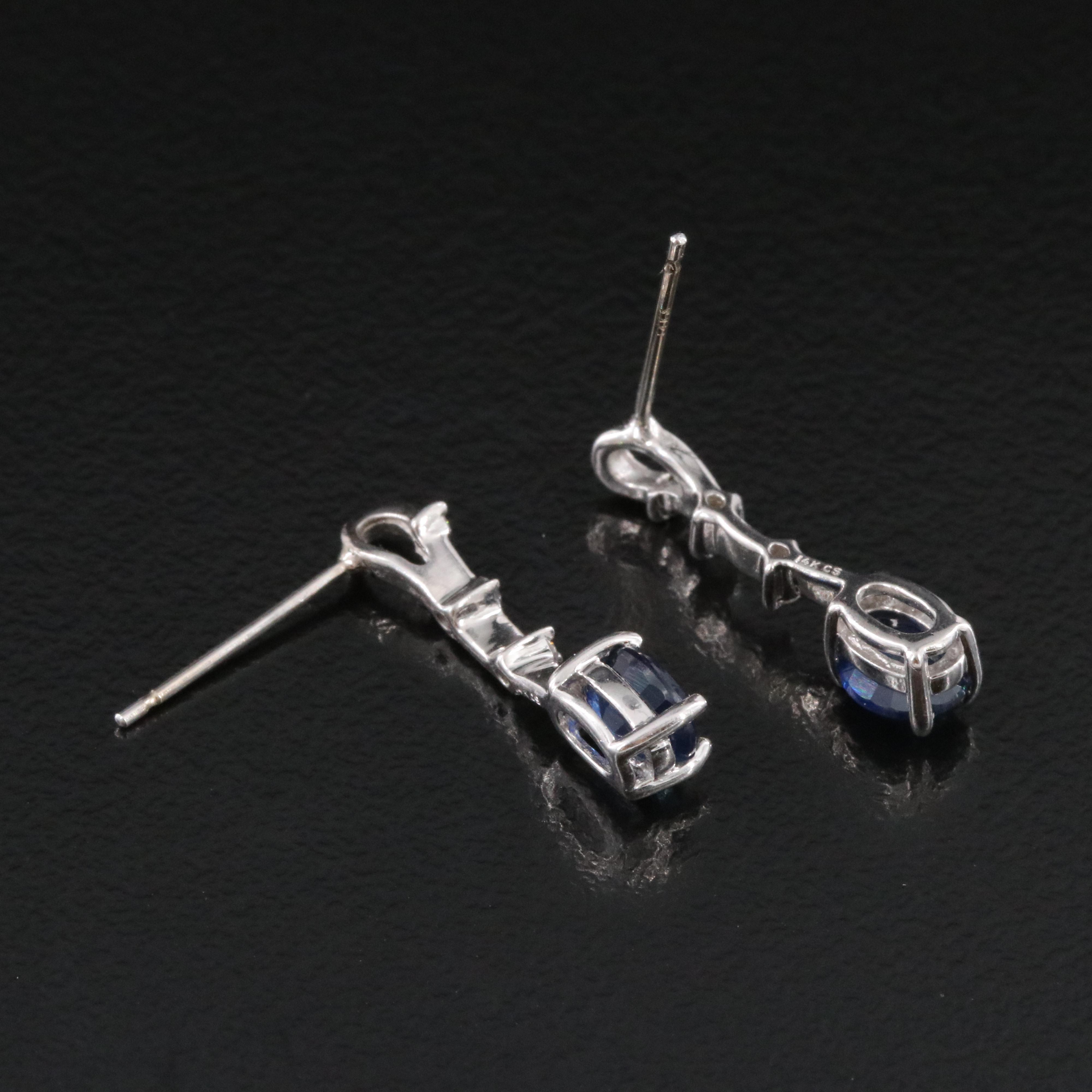 14K Sapphire and Diamond Earrings