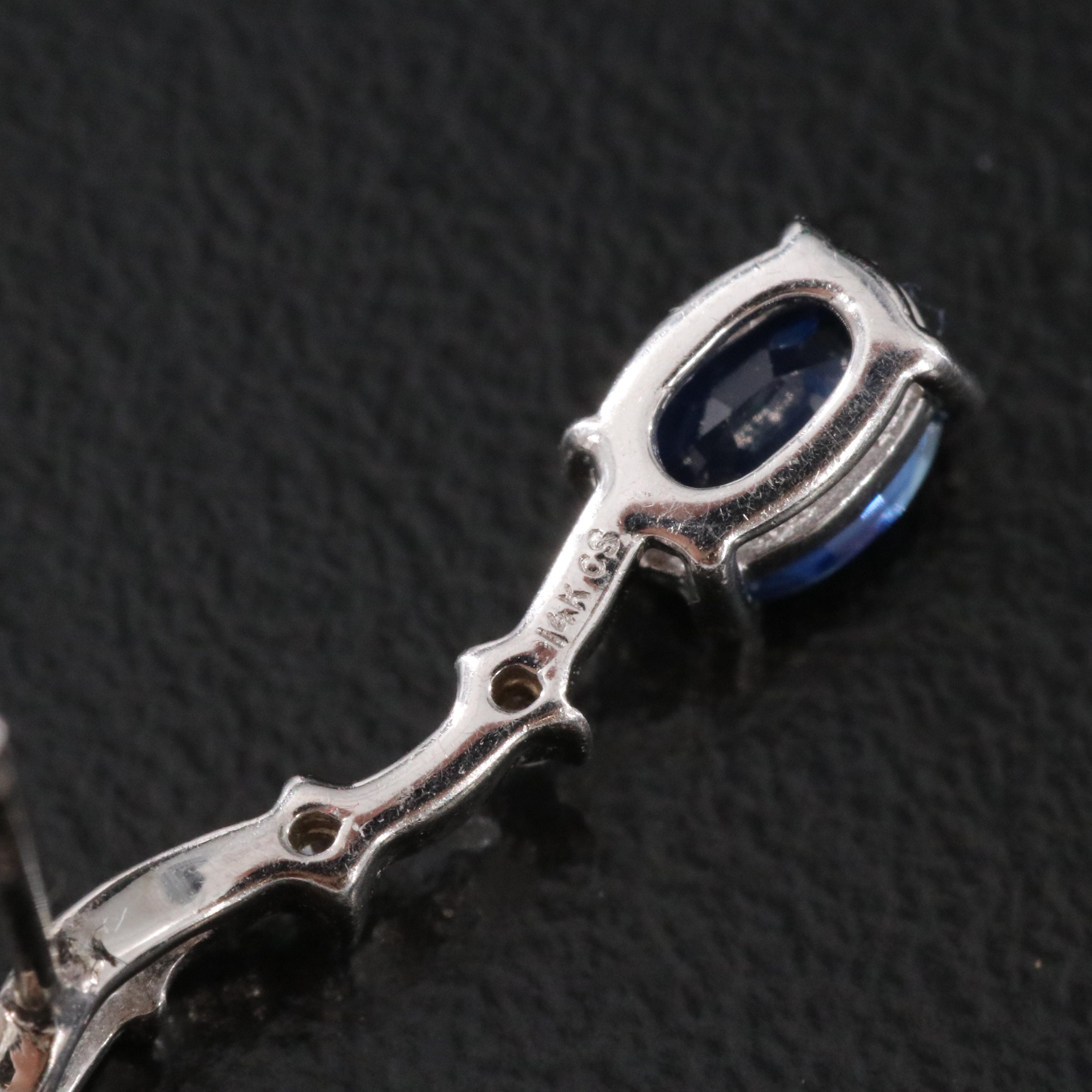 14K Sapphire and Diamond Earrings