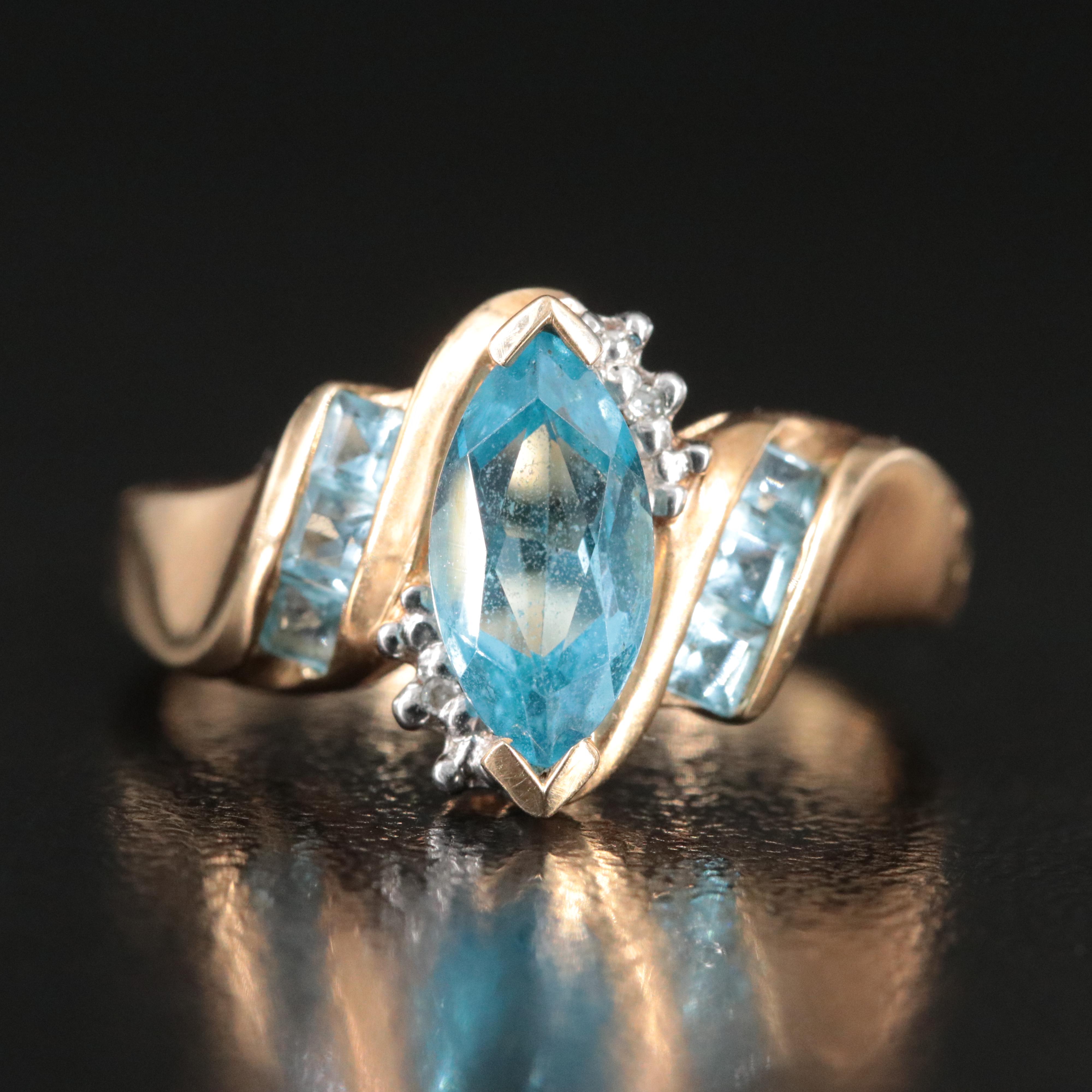 10K Topaz and Diamond Ring