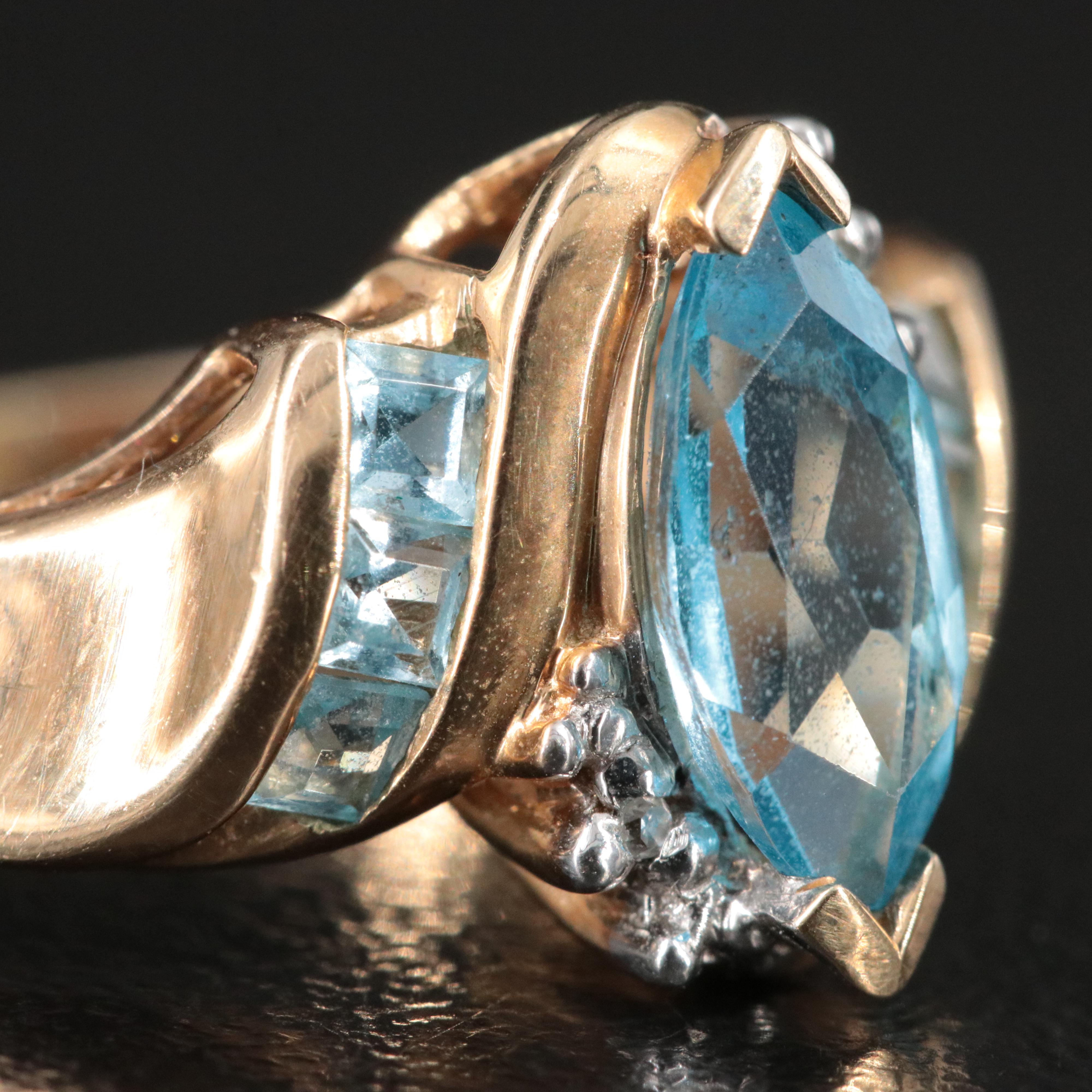 10K Topaz and Diamond Ring