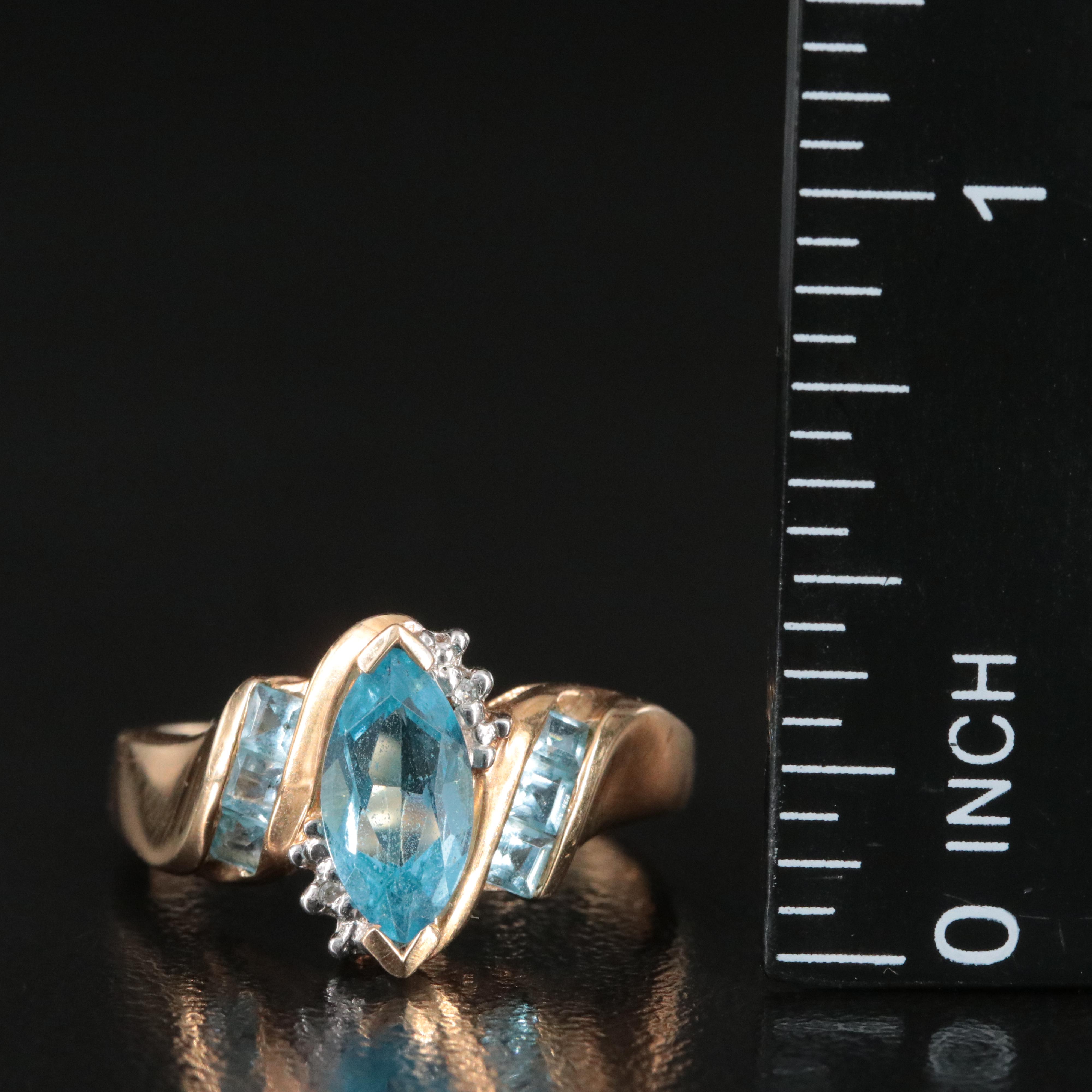 10K Topaz and Diamond Ring