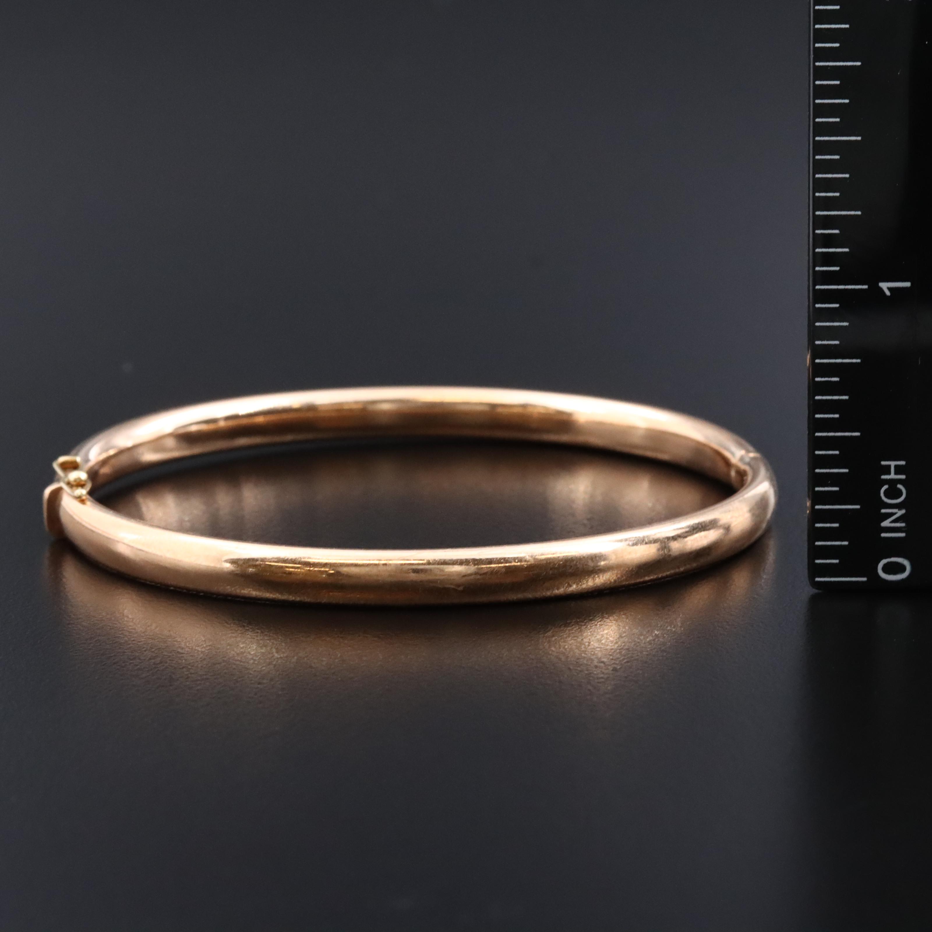 Italian 14K Rose Gold Hinged Bracelet
