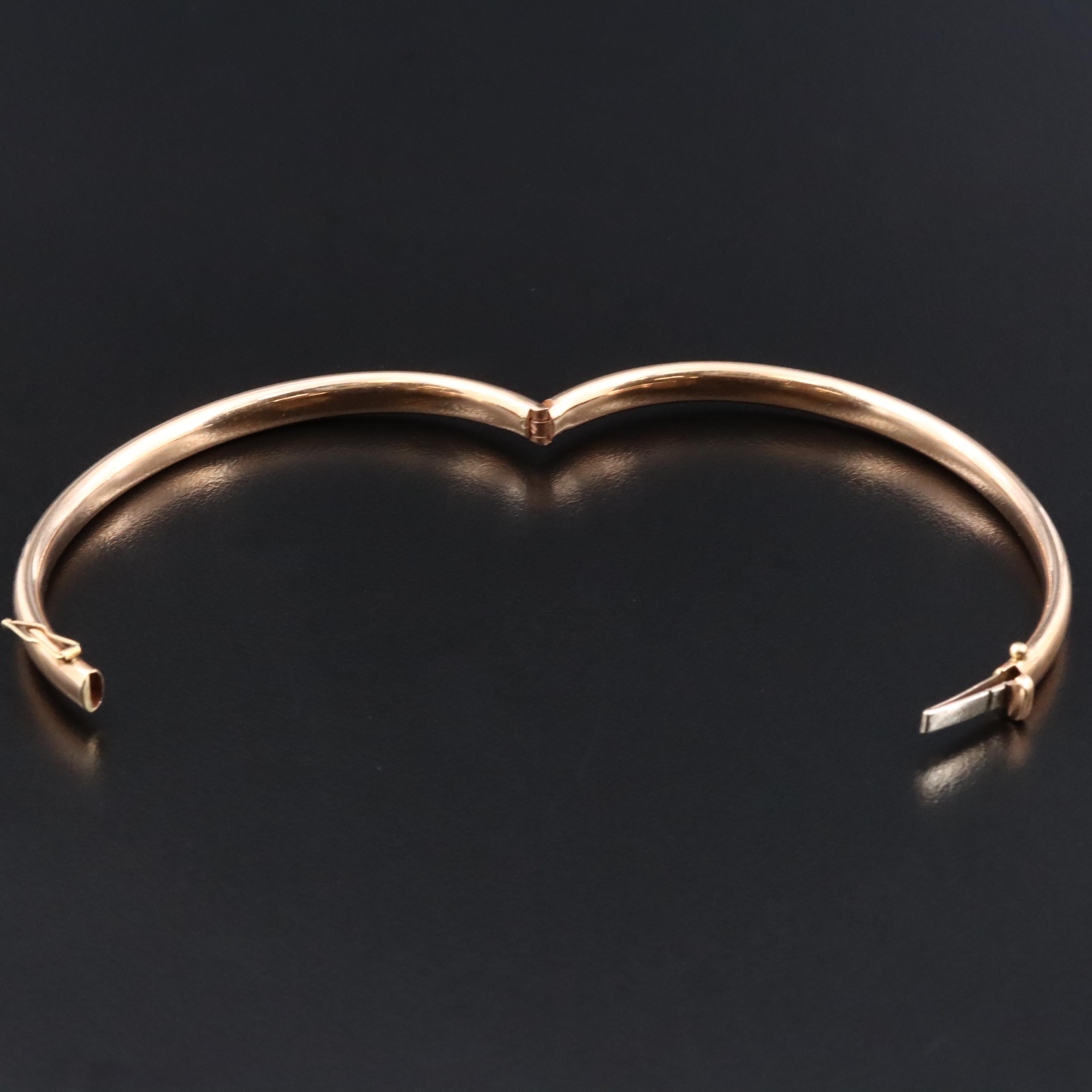 Italian 14K Rose Gold Hinged Bracelet