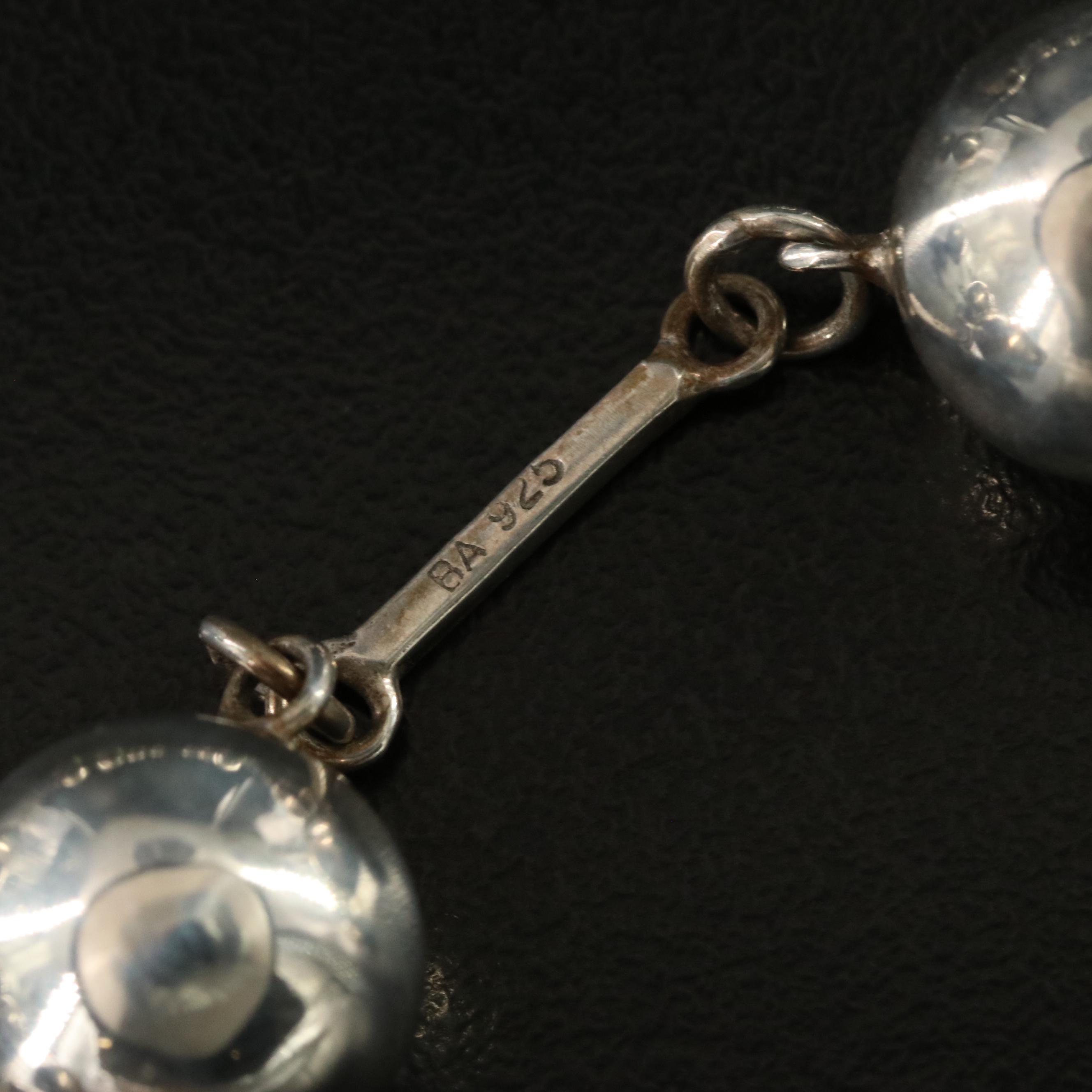 Sterling Bead and Bar Link Necklace