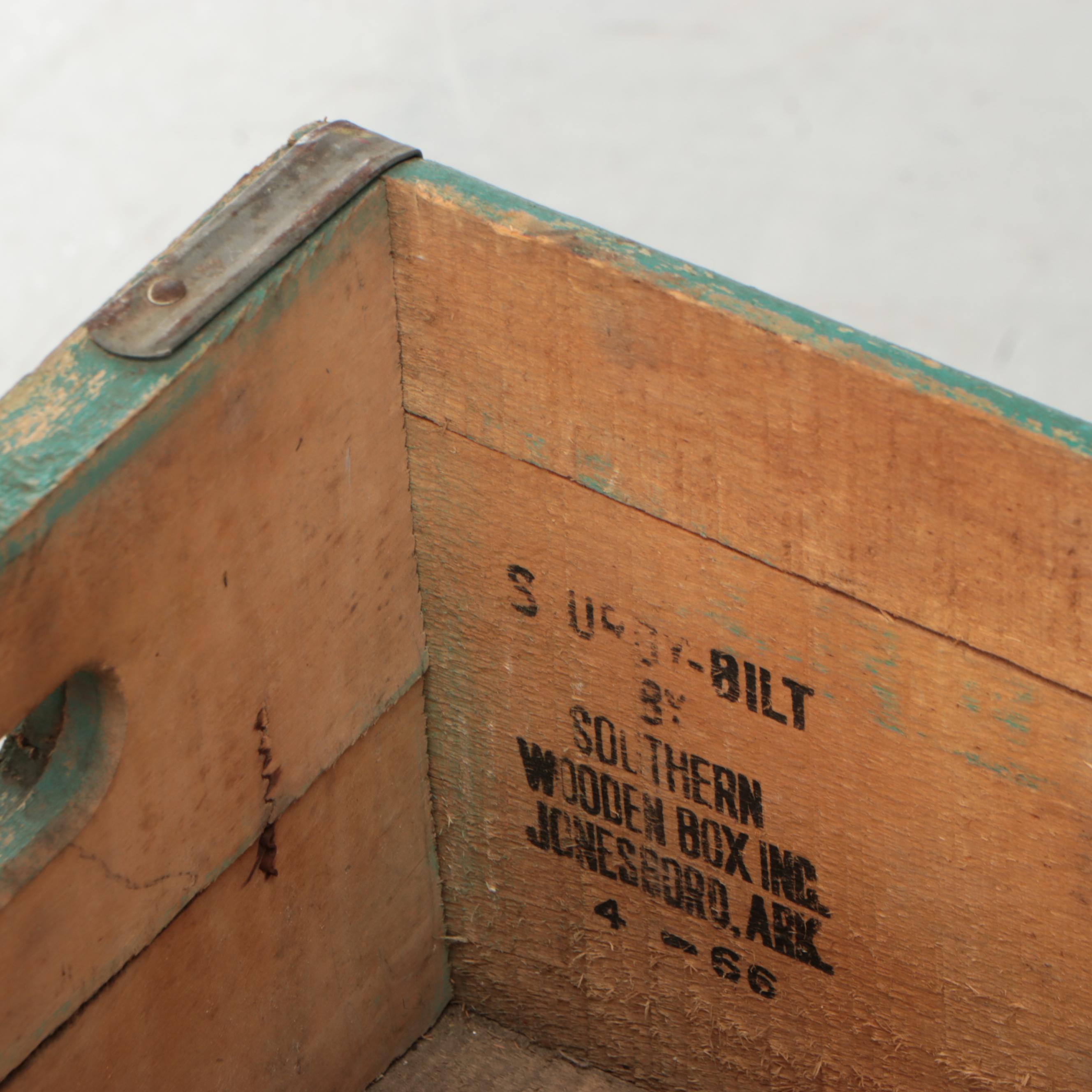 Coca-Cola, Hires, Pepsi-Cola Wooden Crates with Bottles, Mid-20th Century