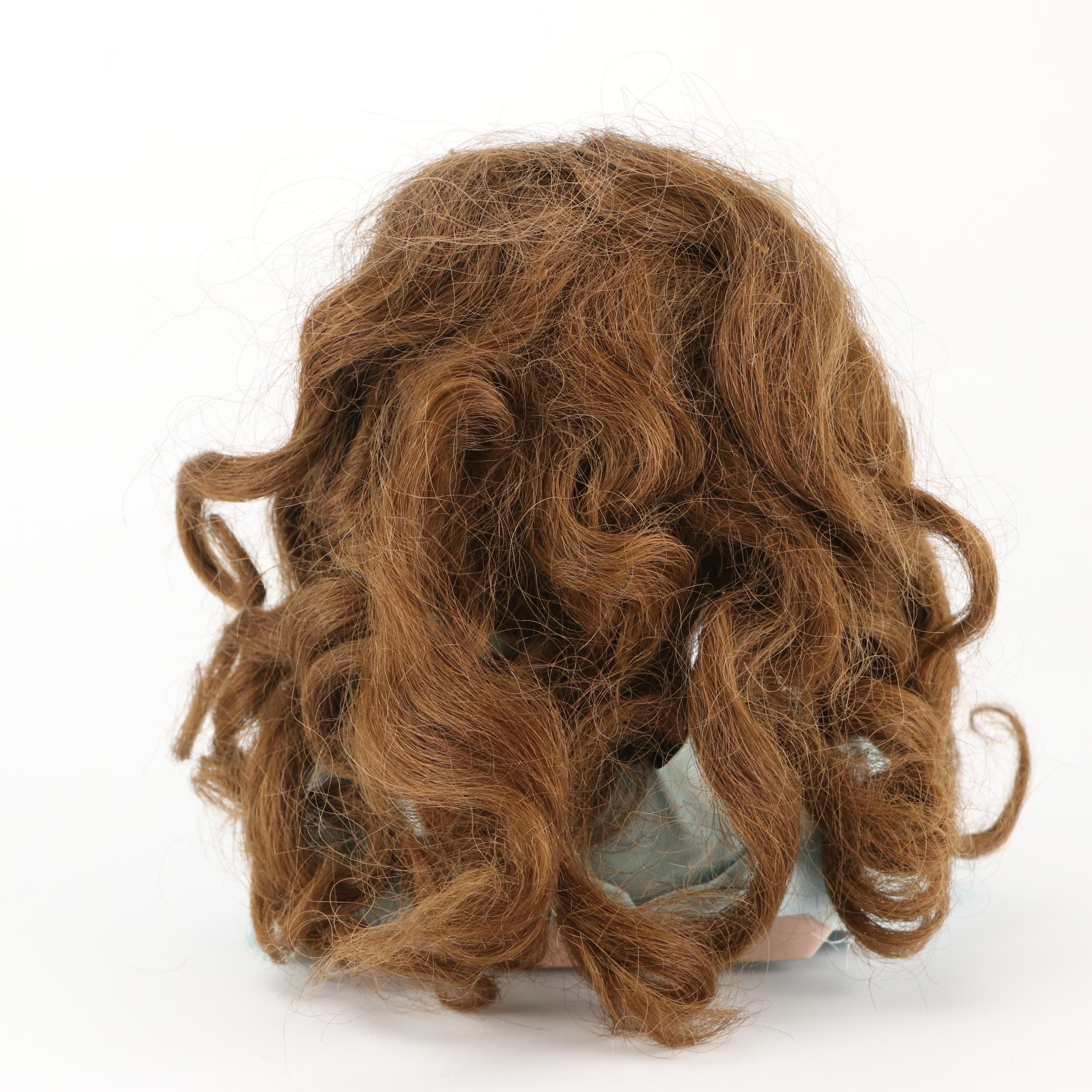 German Bisque Porcelain Sleepy Eyes Doll Head, Early 20th Century