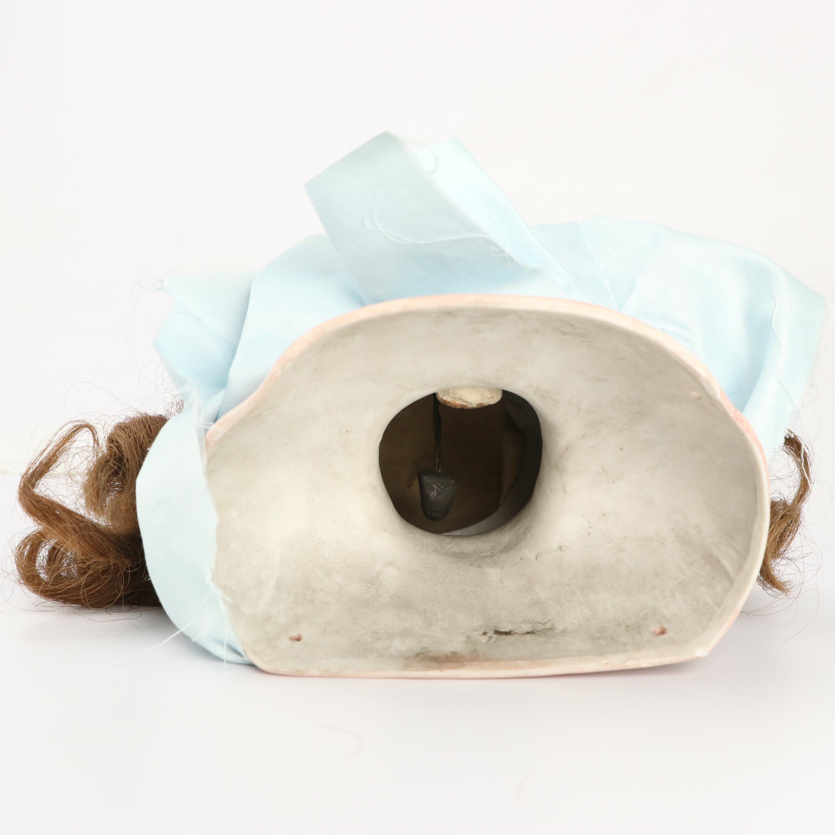 German Bisque Porcelain Sleepy Eyes Doll Head, Early 20th Century