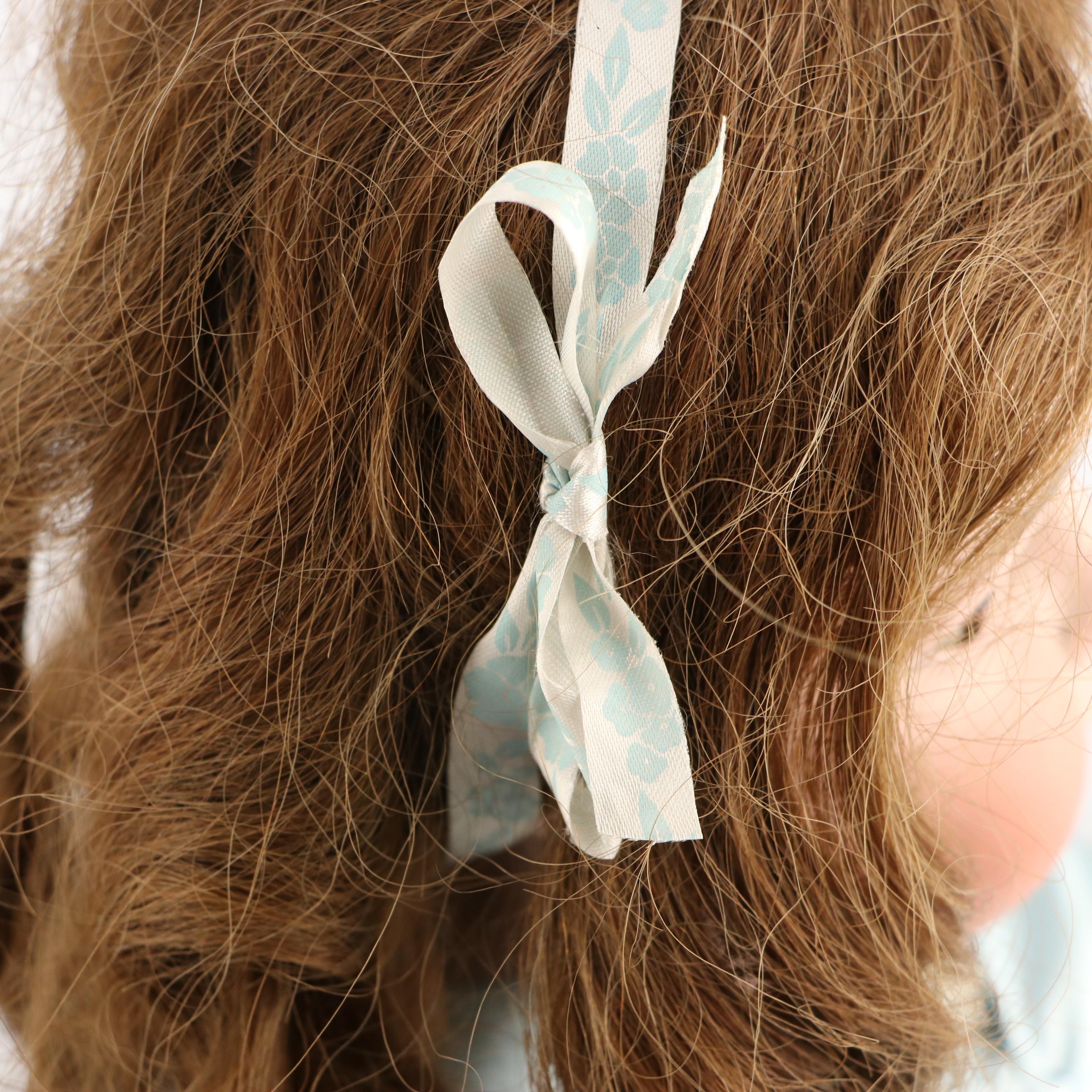 German Bisque Porcelain Sleepy Eyes Doll Head, Early 20th Century