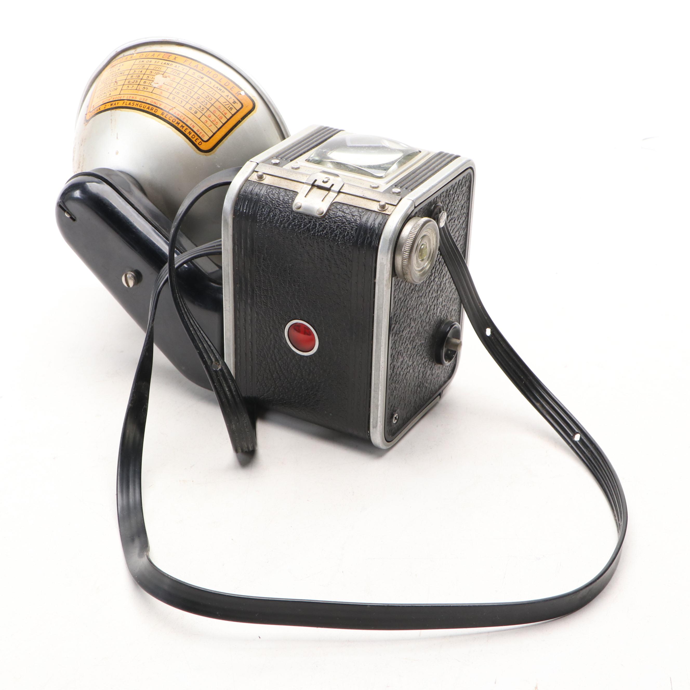 Konica Autoreflex TC SLR with Polaroid Super Clincher and Kodak TLR, 20th C.