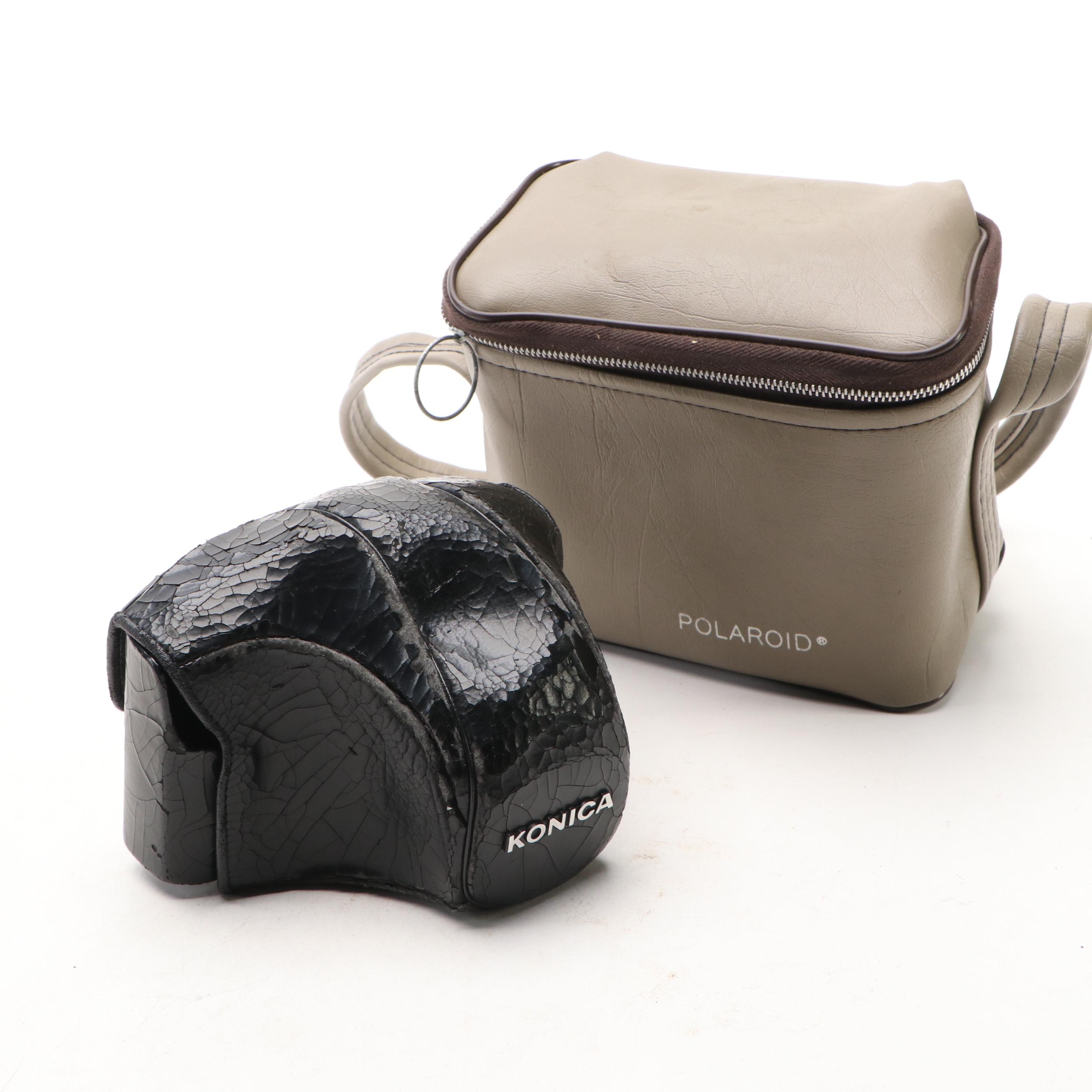 Konica Autoreflex TC SLR with Polaroid Super Clincher and Kodak TLR, 20th C.