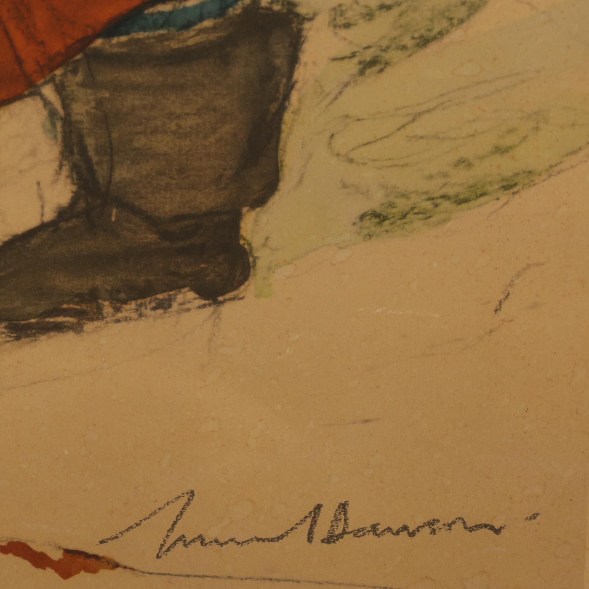 Muriel Dawson "The First Aconite" Offset Lithograph, Mid to Late 20th Century