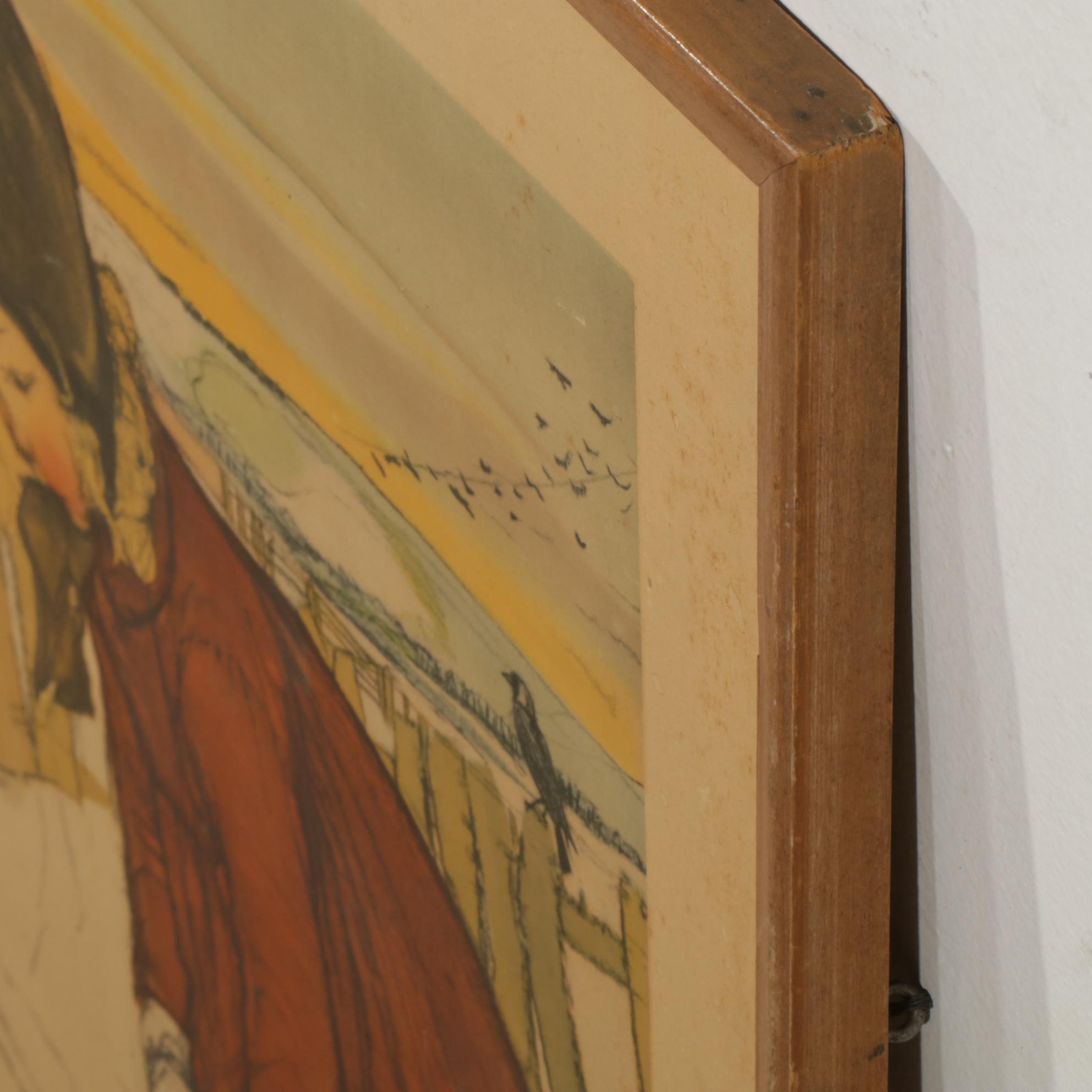 Muriel Dawson "The First Aconite" Offset Lithograph, Mid to Late 20th Century