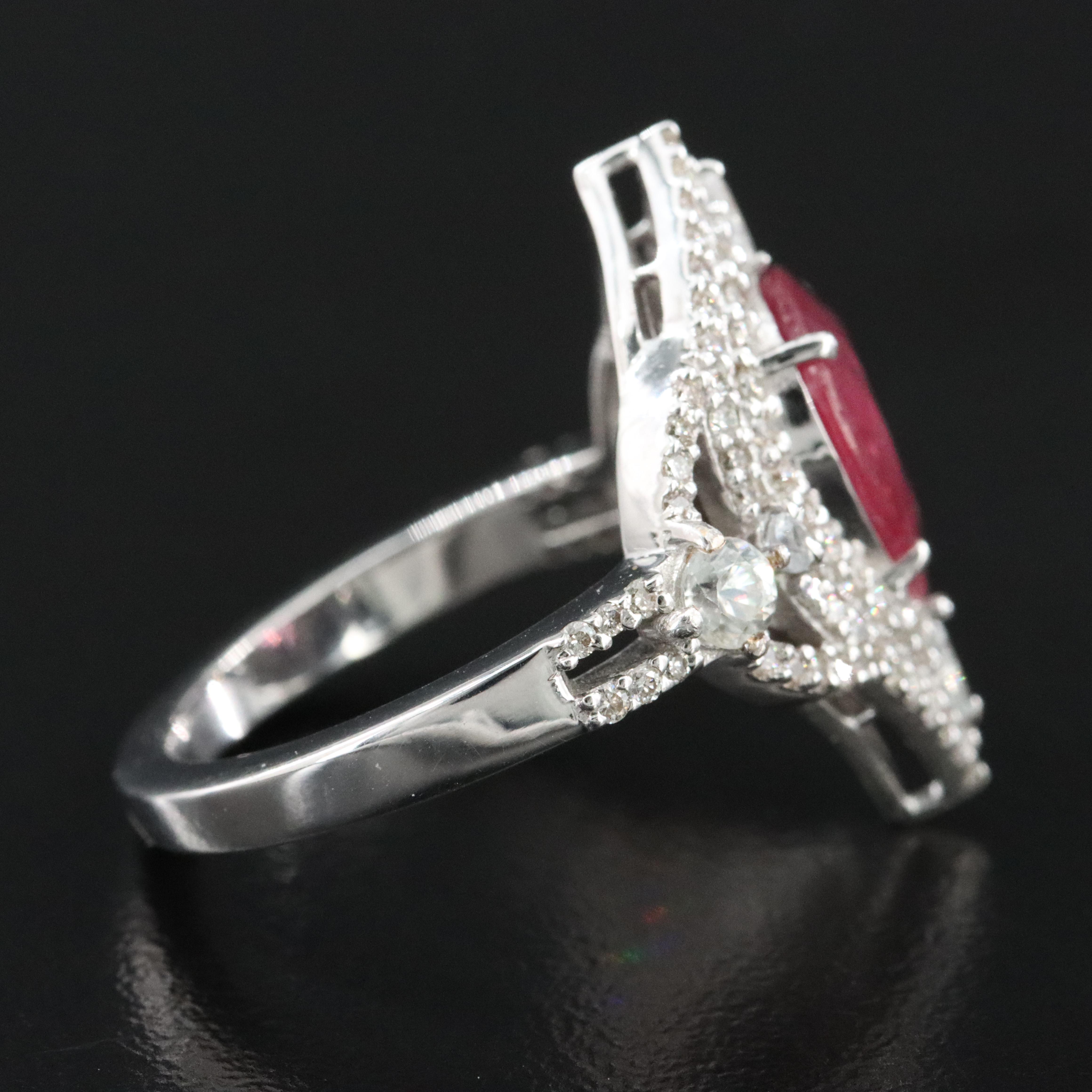 14K 2.13 CT Ruby, Sapphire, and Diamond Ring with IGI Jewelry Report