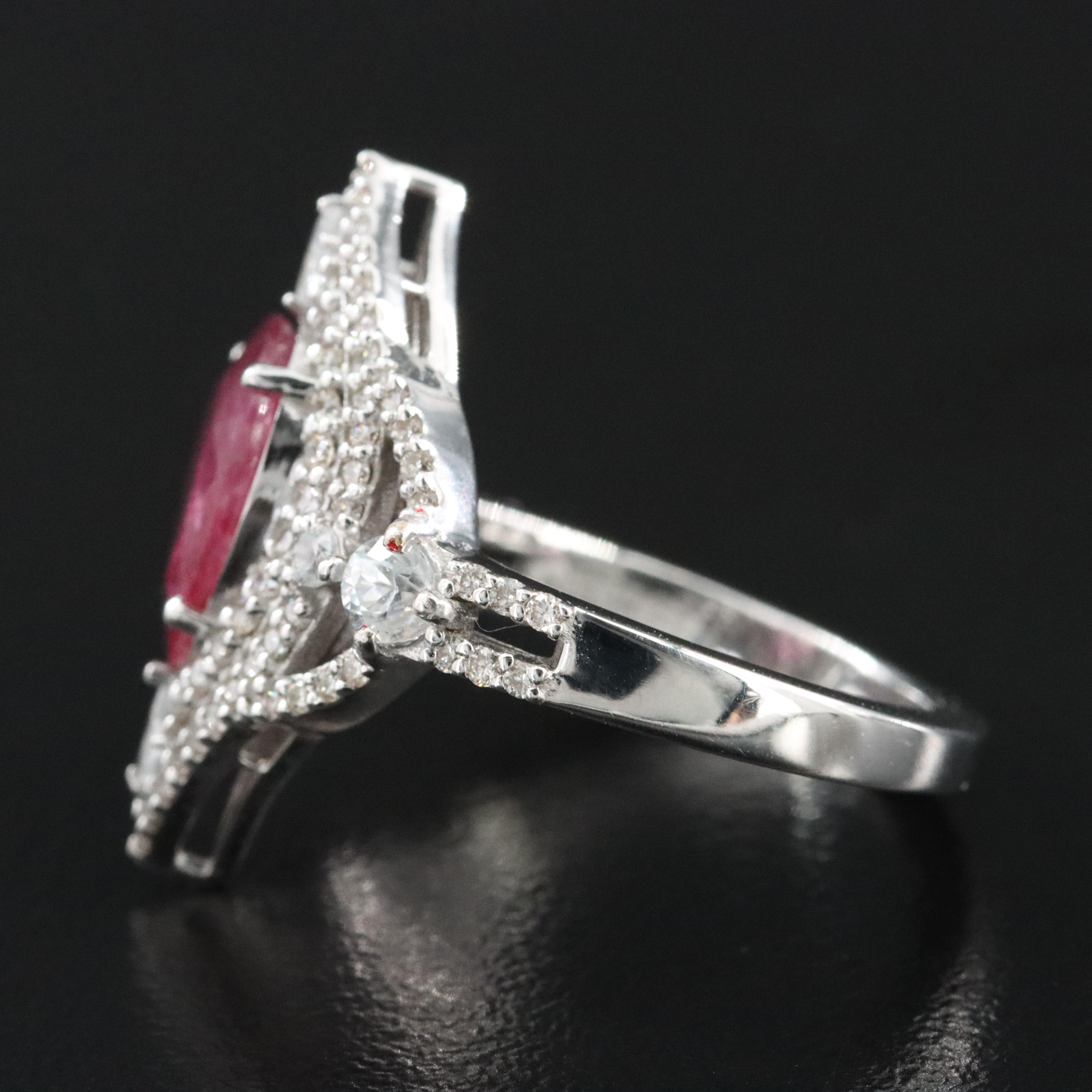 14K 2.13 CT Ruby, Sapphire, and Diamond Ring with IGI Jewelry Report