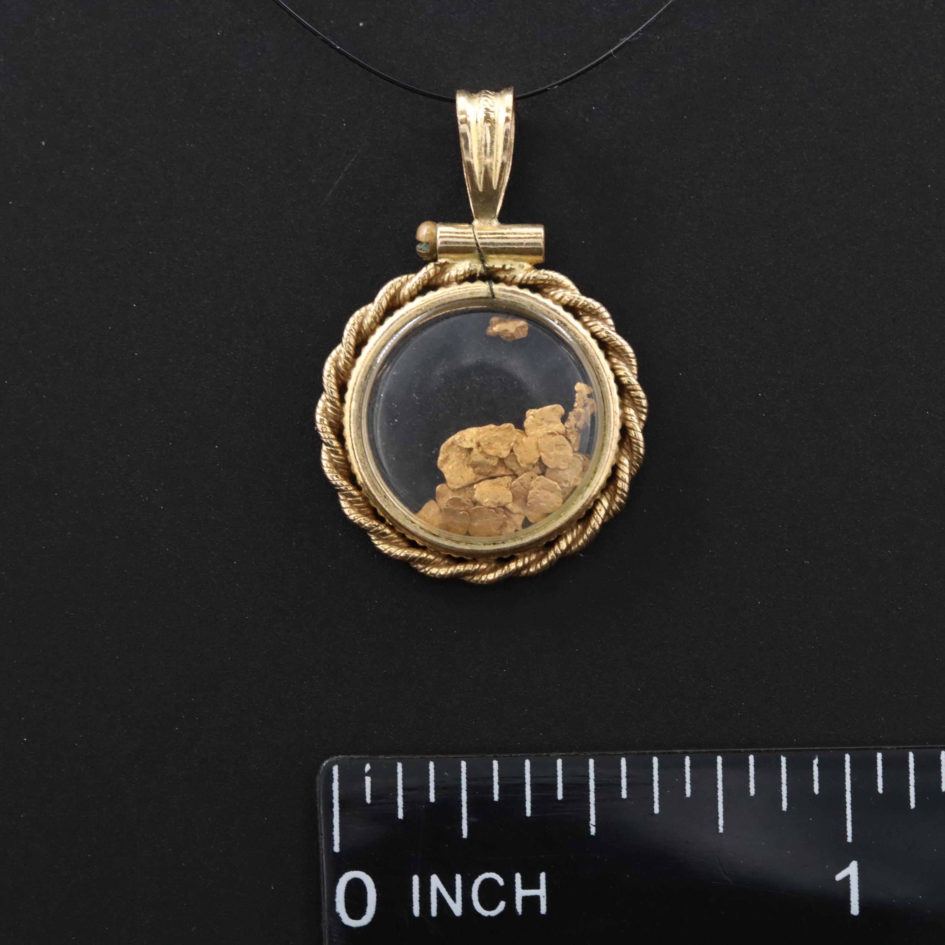 Gold-Filled Pendant with Mixed Gold Nuggets