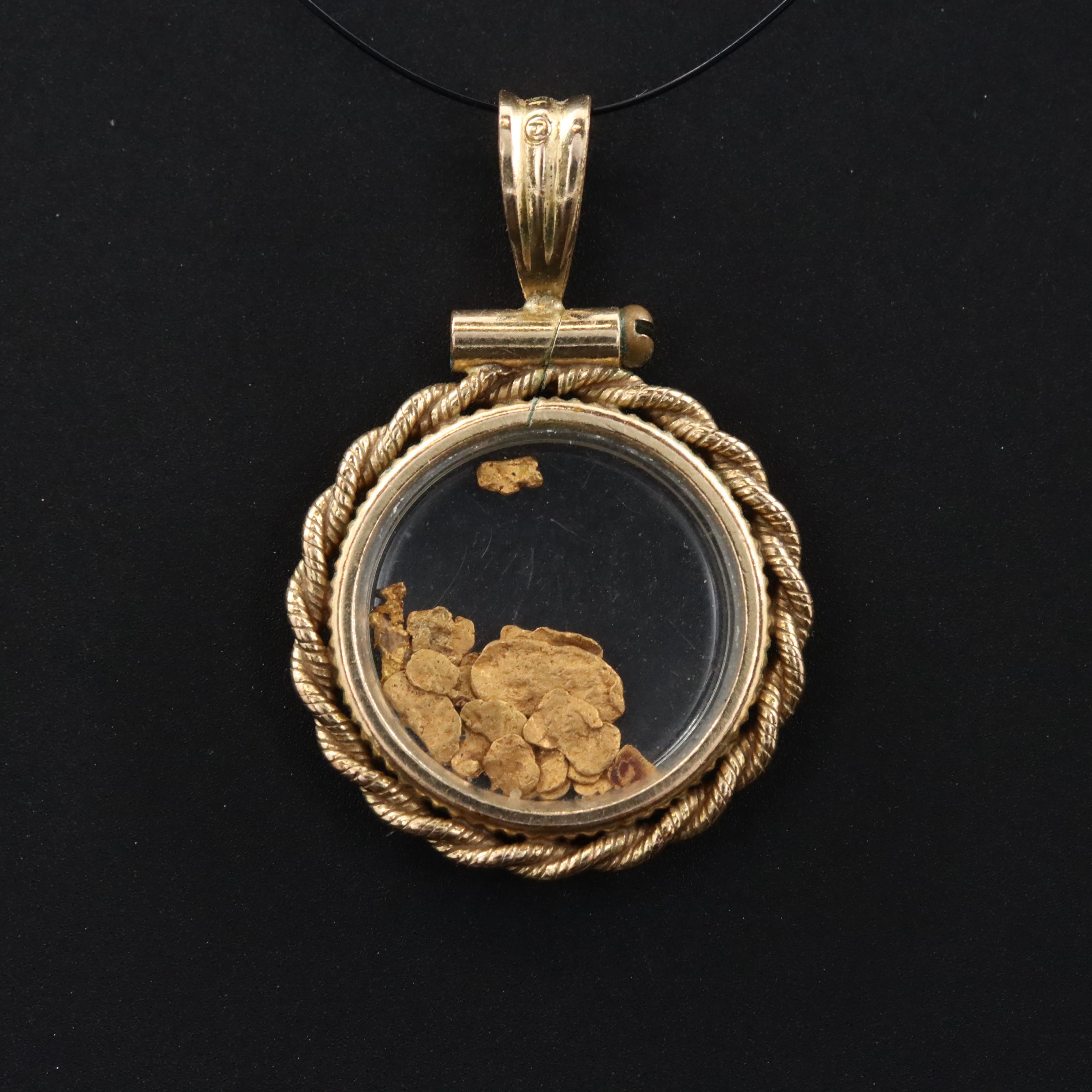 Gold-Filled Pendant with Mixed Gold Nuggets