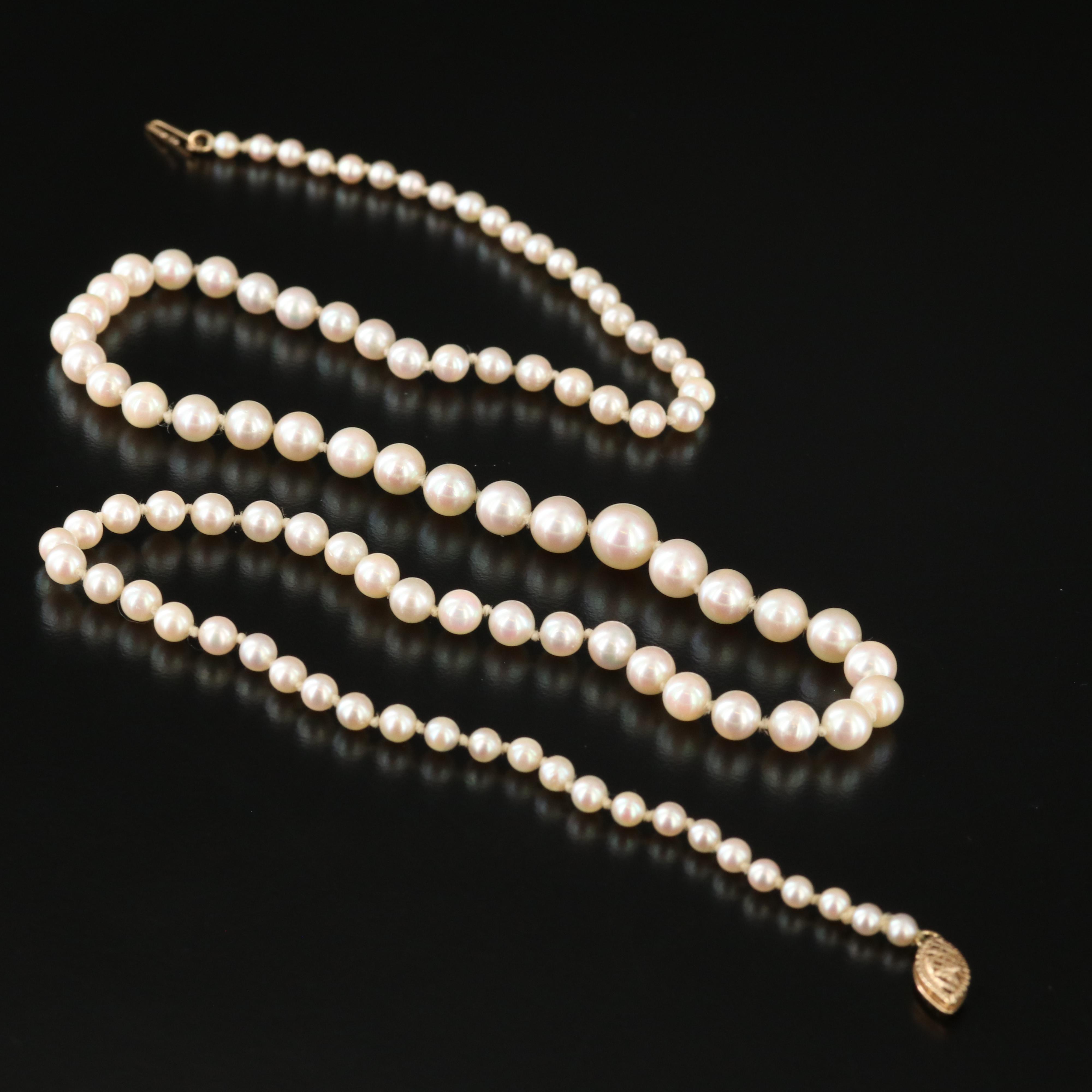Graduated Pearl Necklace with 14K Clasp