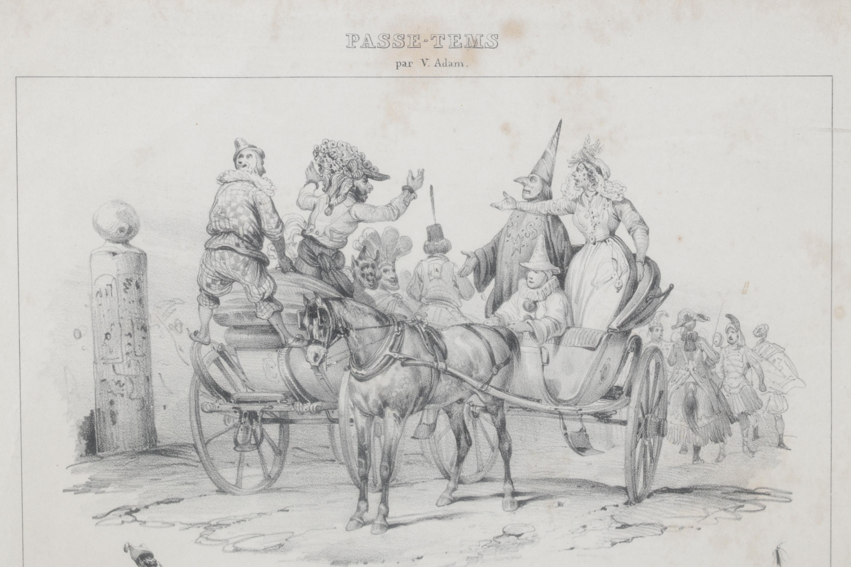 Victor Adam Lithograph Print "Passe-Tems No. 67", Mid to Late 19th C.