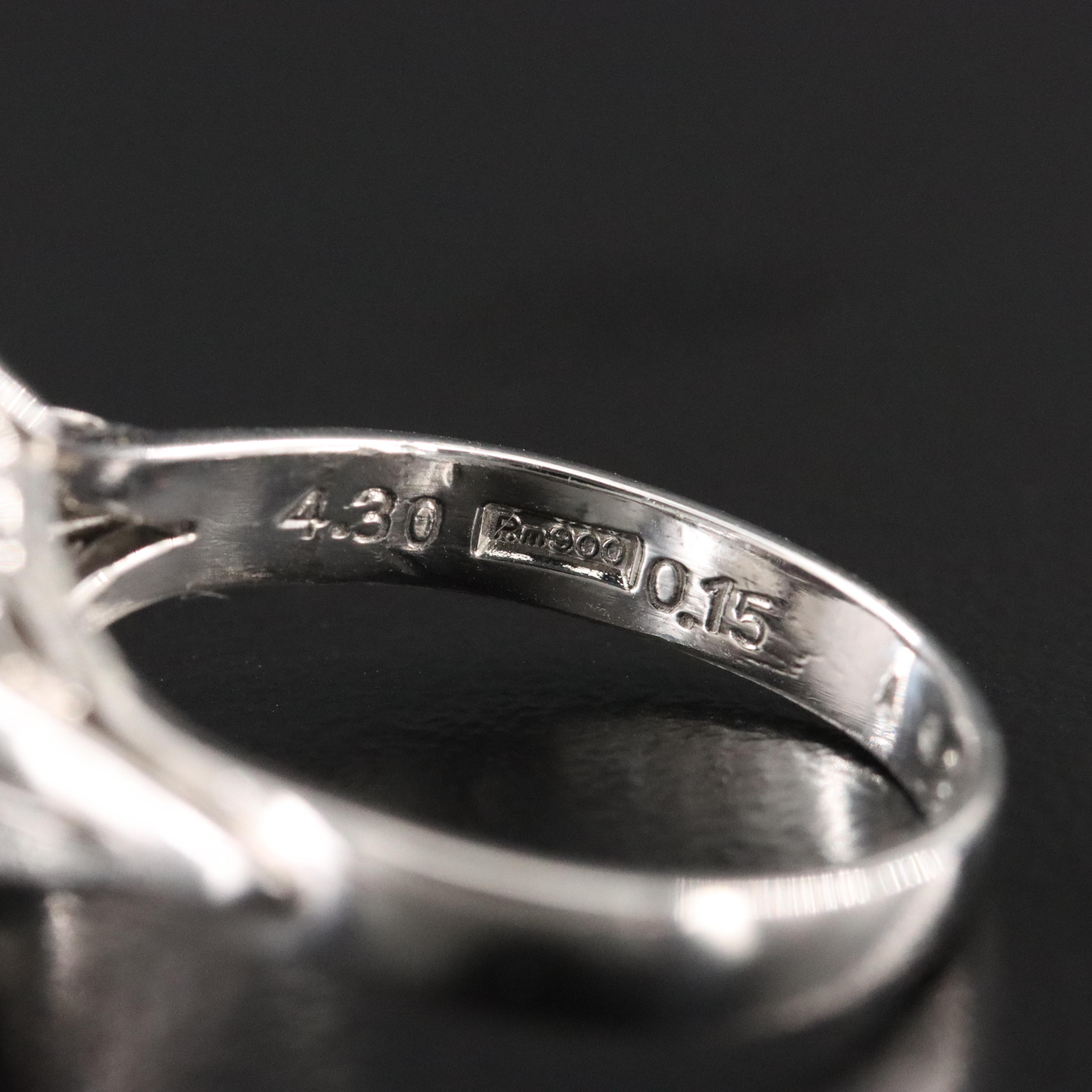 Platinum Opal and Diamond Ring