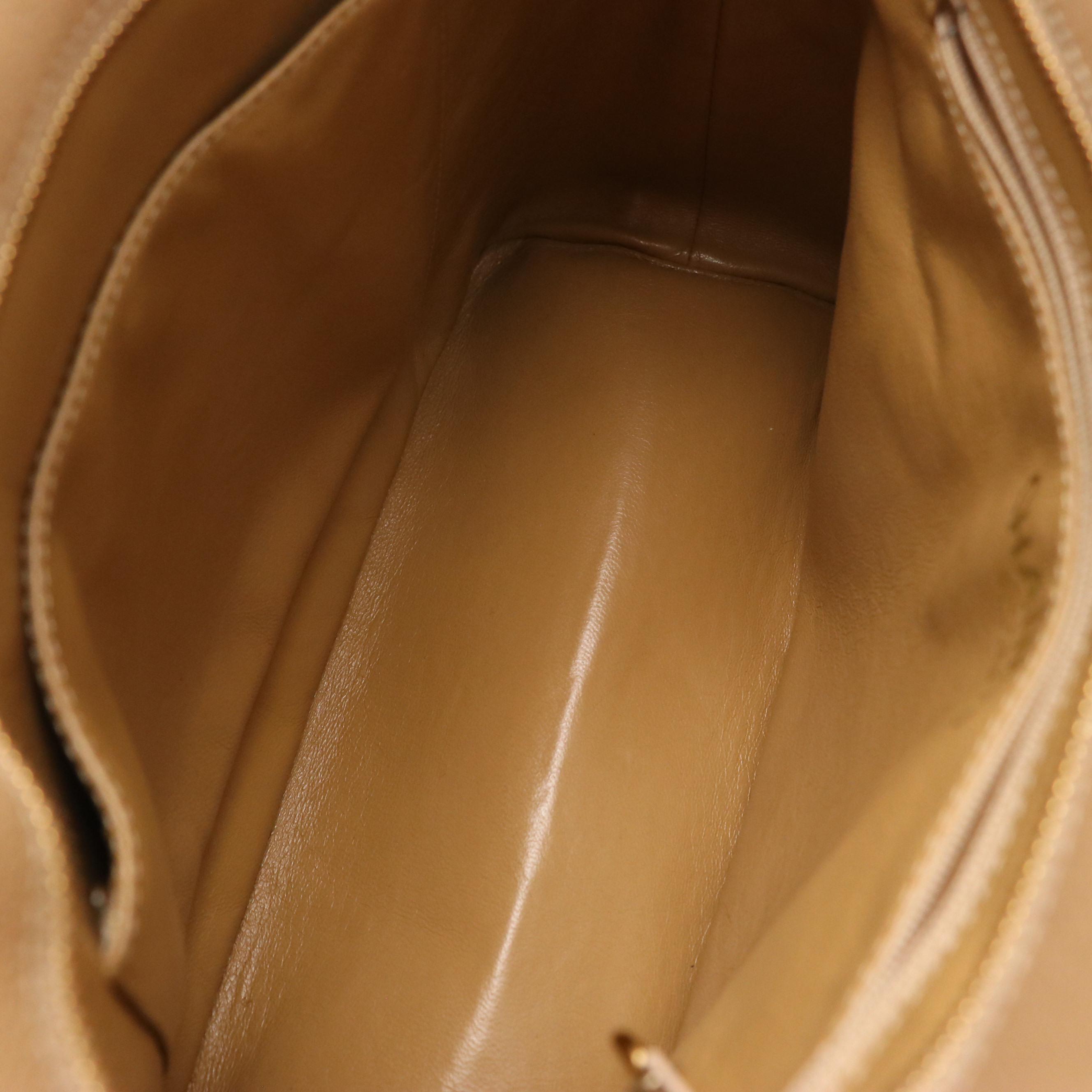 Chanel Medallion Zip Tote in Beige Quilted Caviar Leather