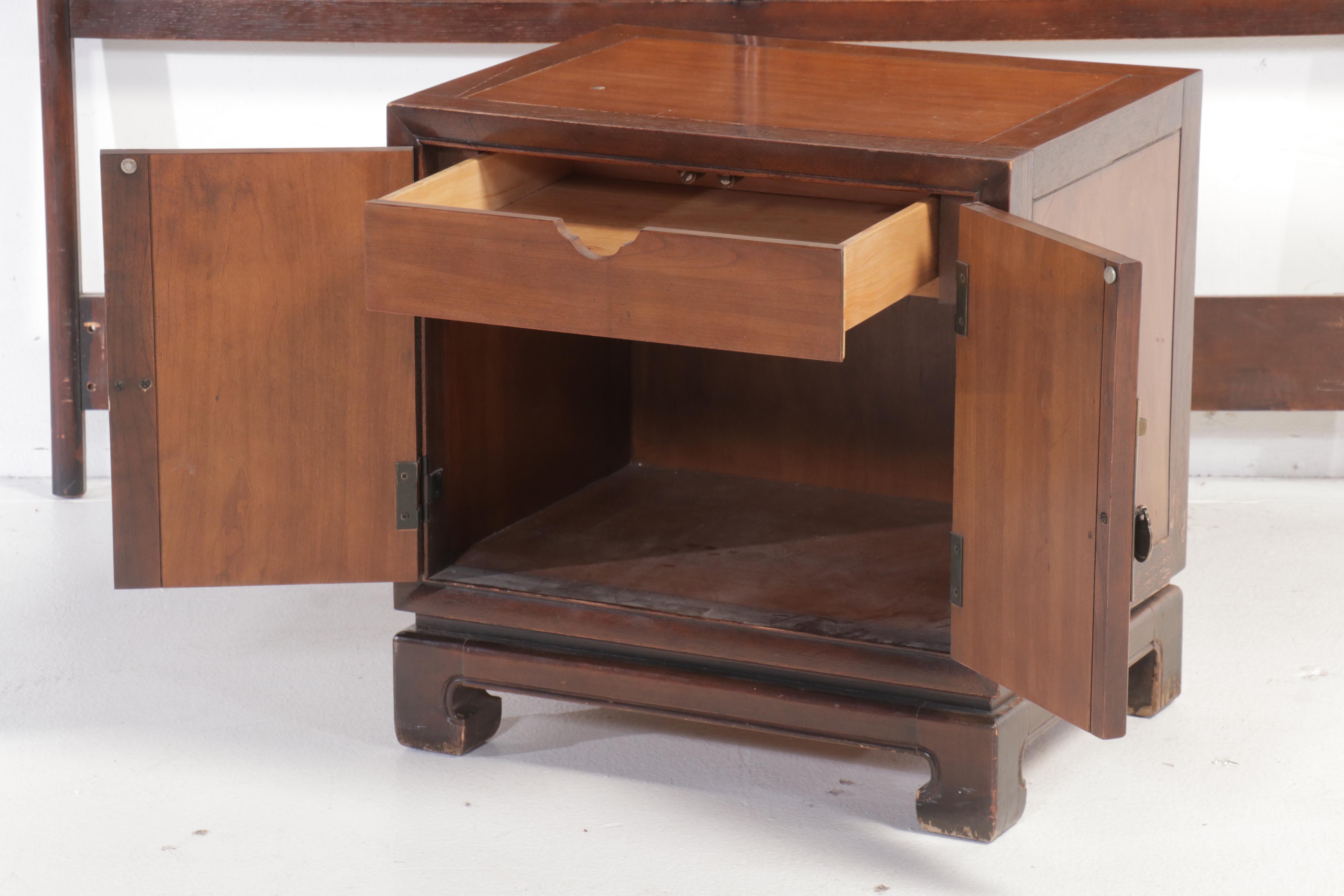 Drexel "Ta-Ming" Chinoiserie Queen Size Headboard and Nightstand