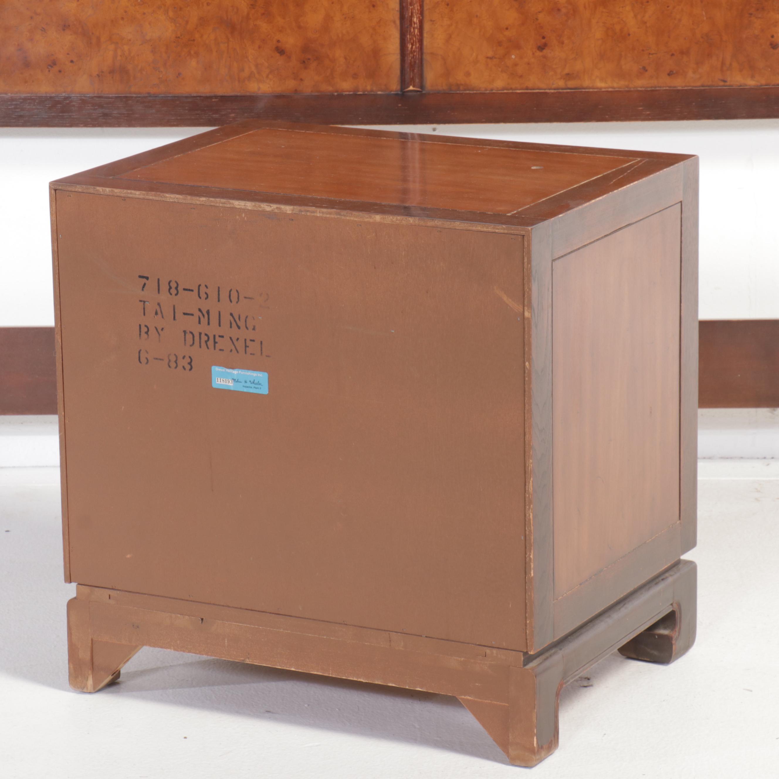 Drexel "Ta-Ming" Chinoiserie Queen Size Headboard and Nightstand