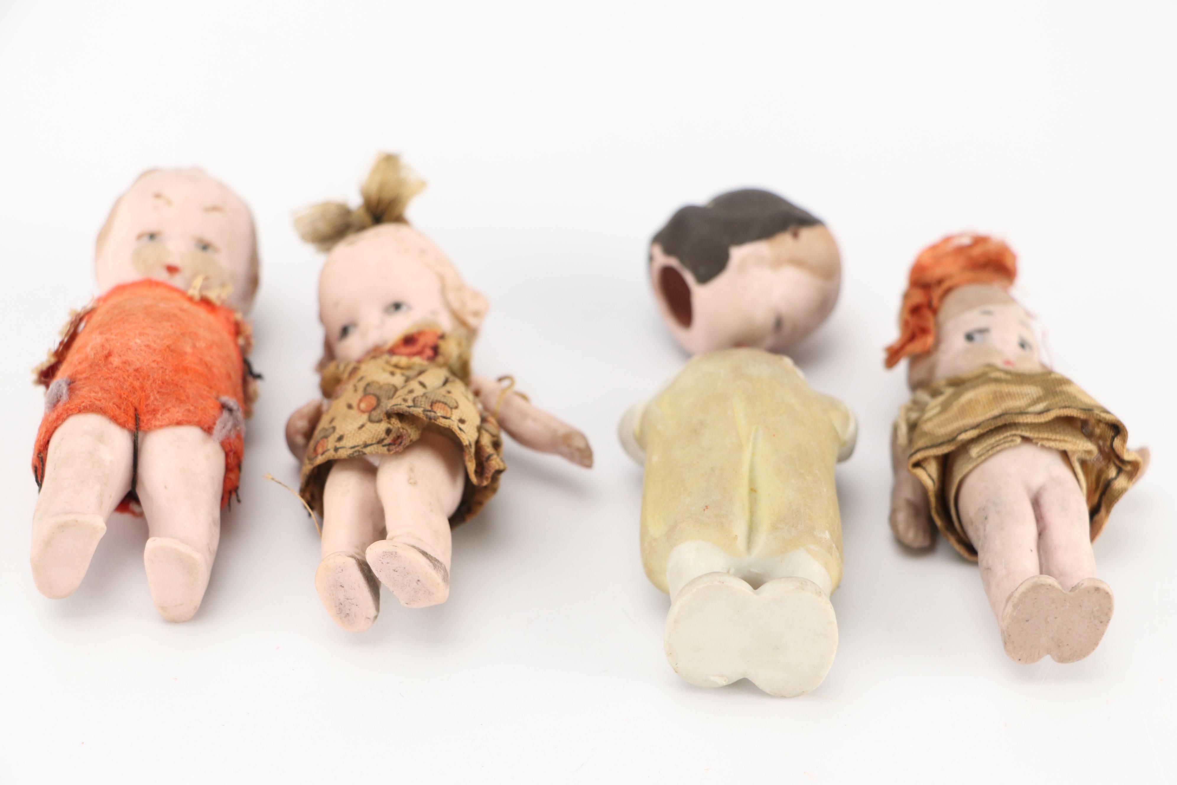 German Bathing Beauties with Bisque Two Face and Other Dolls