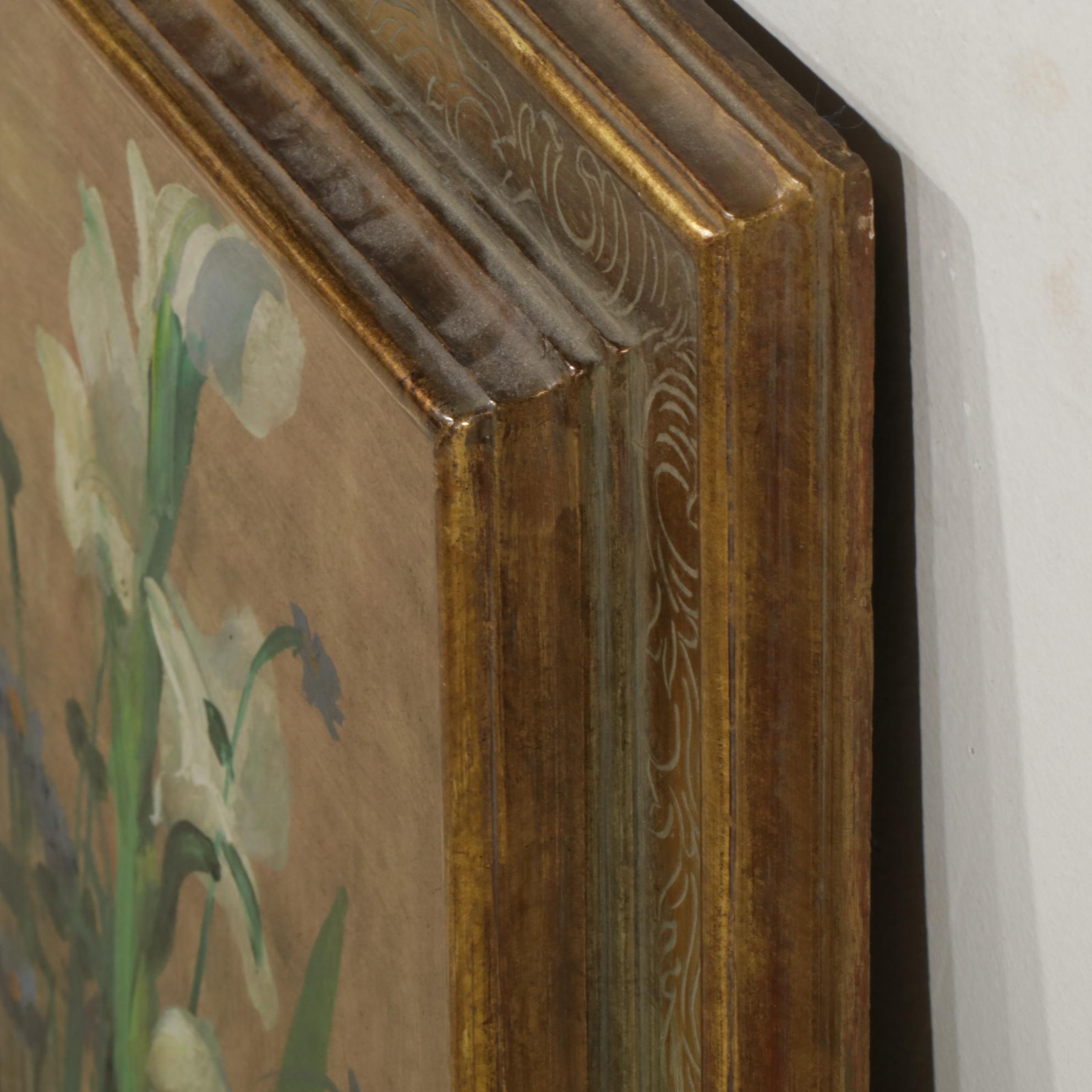 Leo Deck "Blooms" Floral Oil Painting, 1951